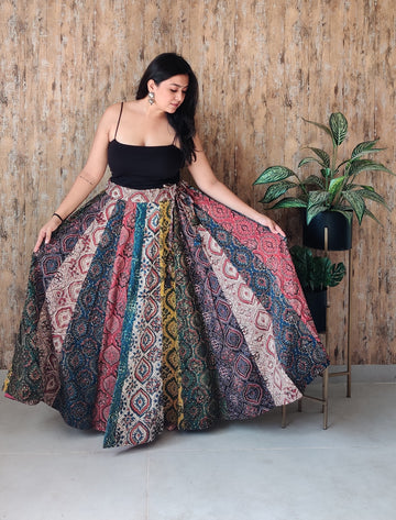 Ajarakh Multi Cotton Skirt