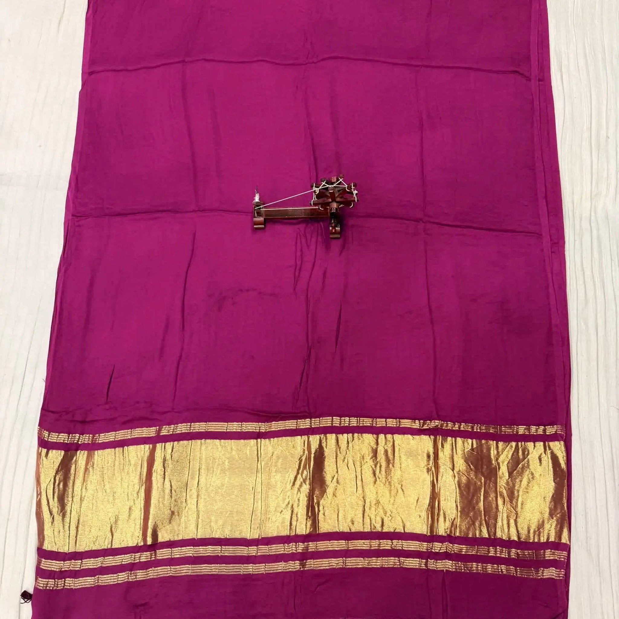 Purple Plain Tissue Palla Modal Silk Saree RAKHIYO