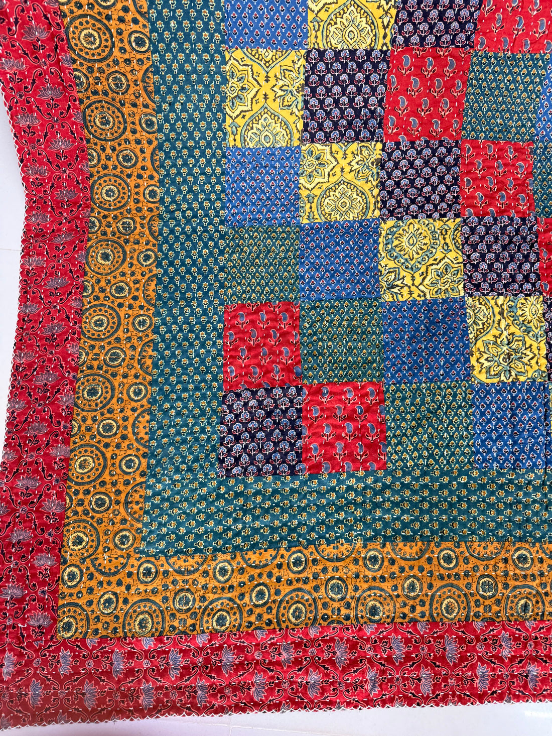 Ajarakh Multi Patchwork Double Bed Godadi/Quilt