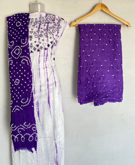 Bandhani Sibori Mirror Suit Material