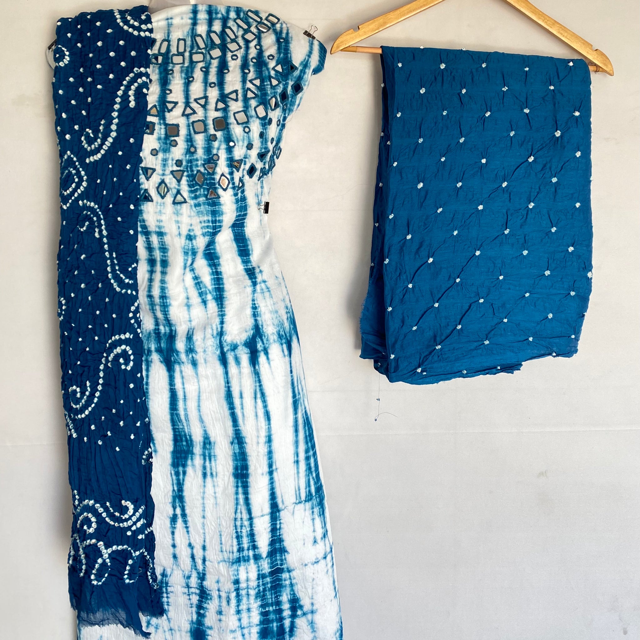 Bandhani Sibori Mirror Suit Material
