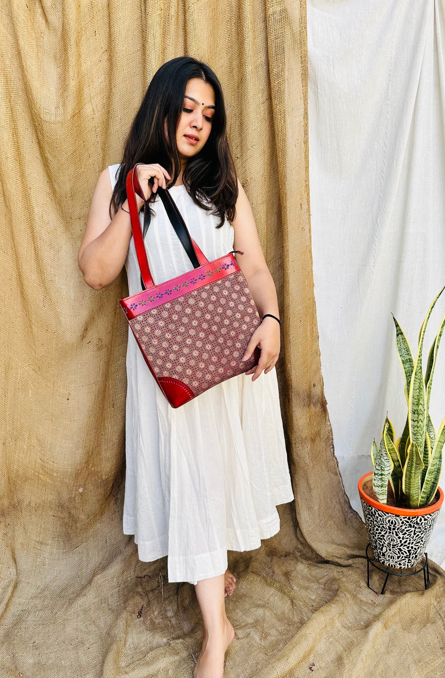 Ajarakh - The Maroon Sholder Bag