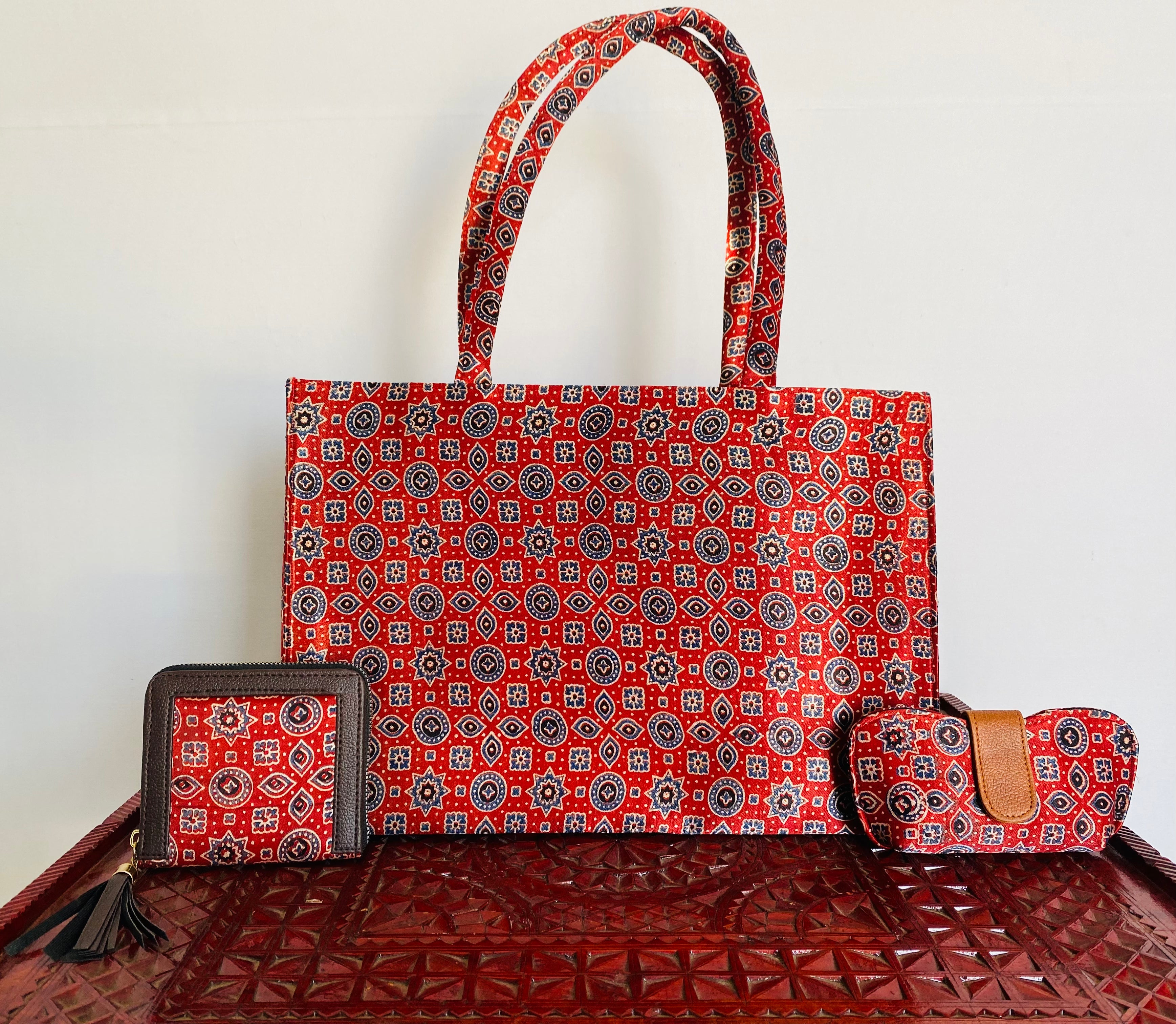 Ajarakh Tote 3 Piece Combo