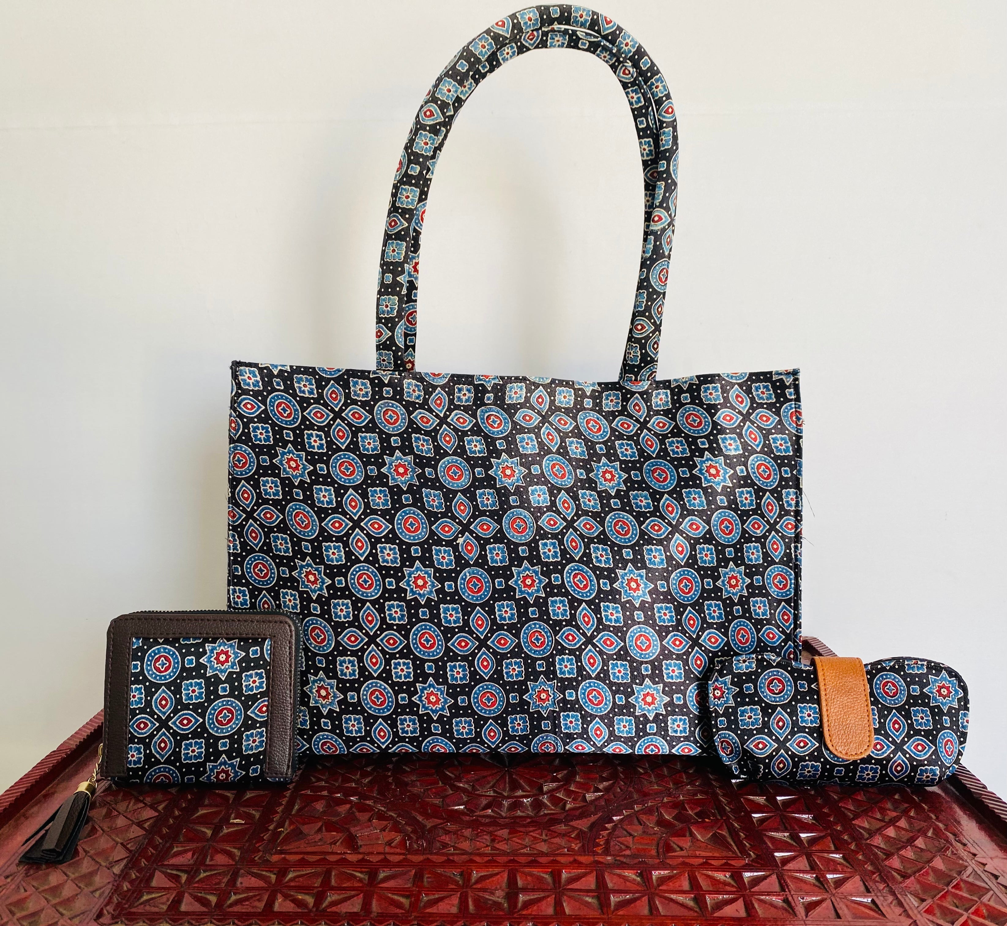 Ajarakh Tote 3 Piece Combo