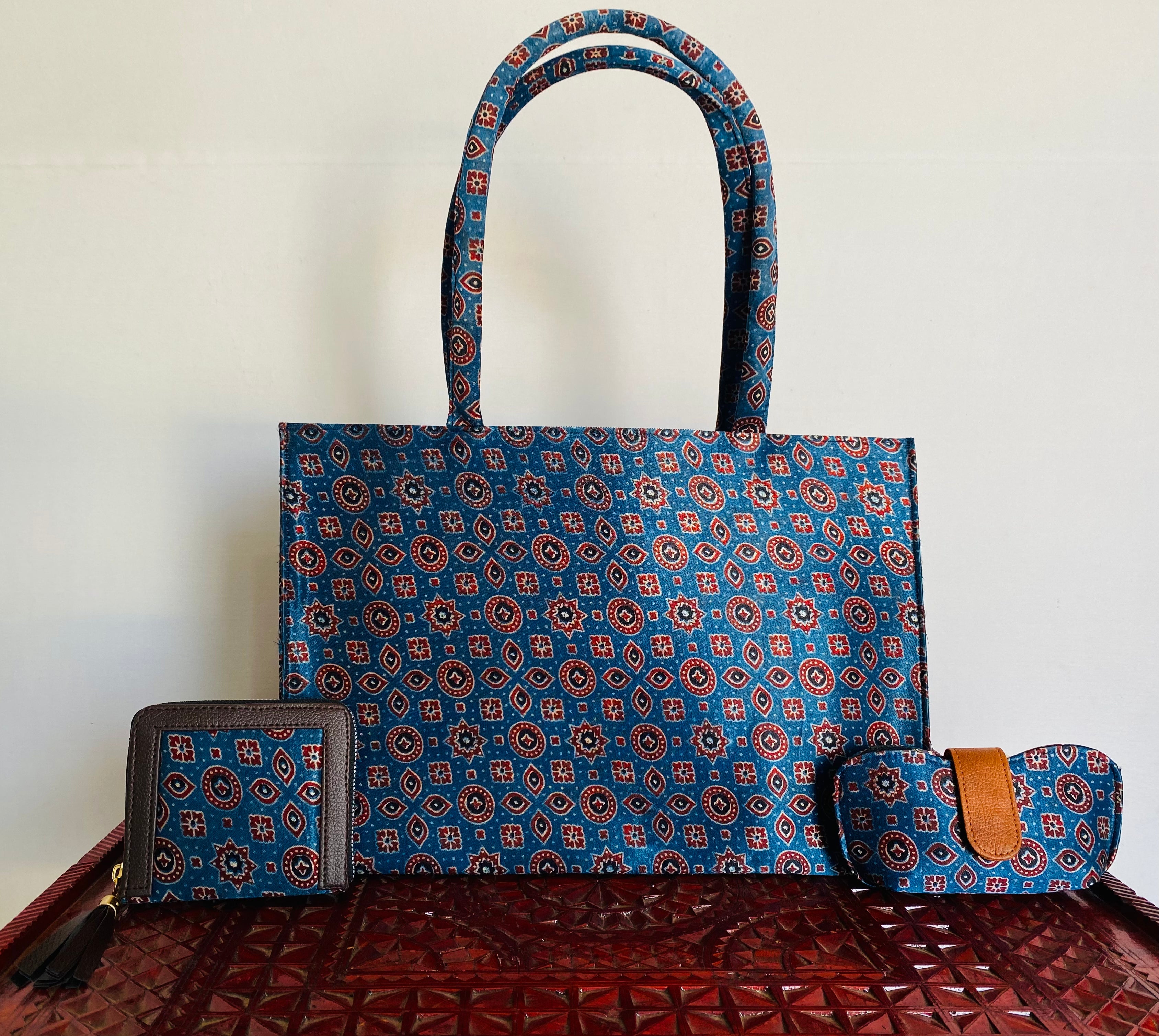 Ajarakh Tote 3 Piece Combo