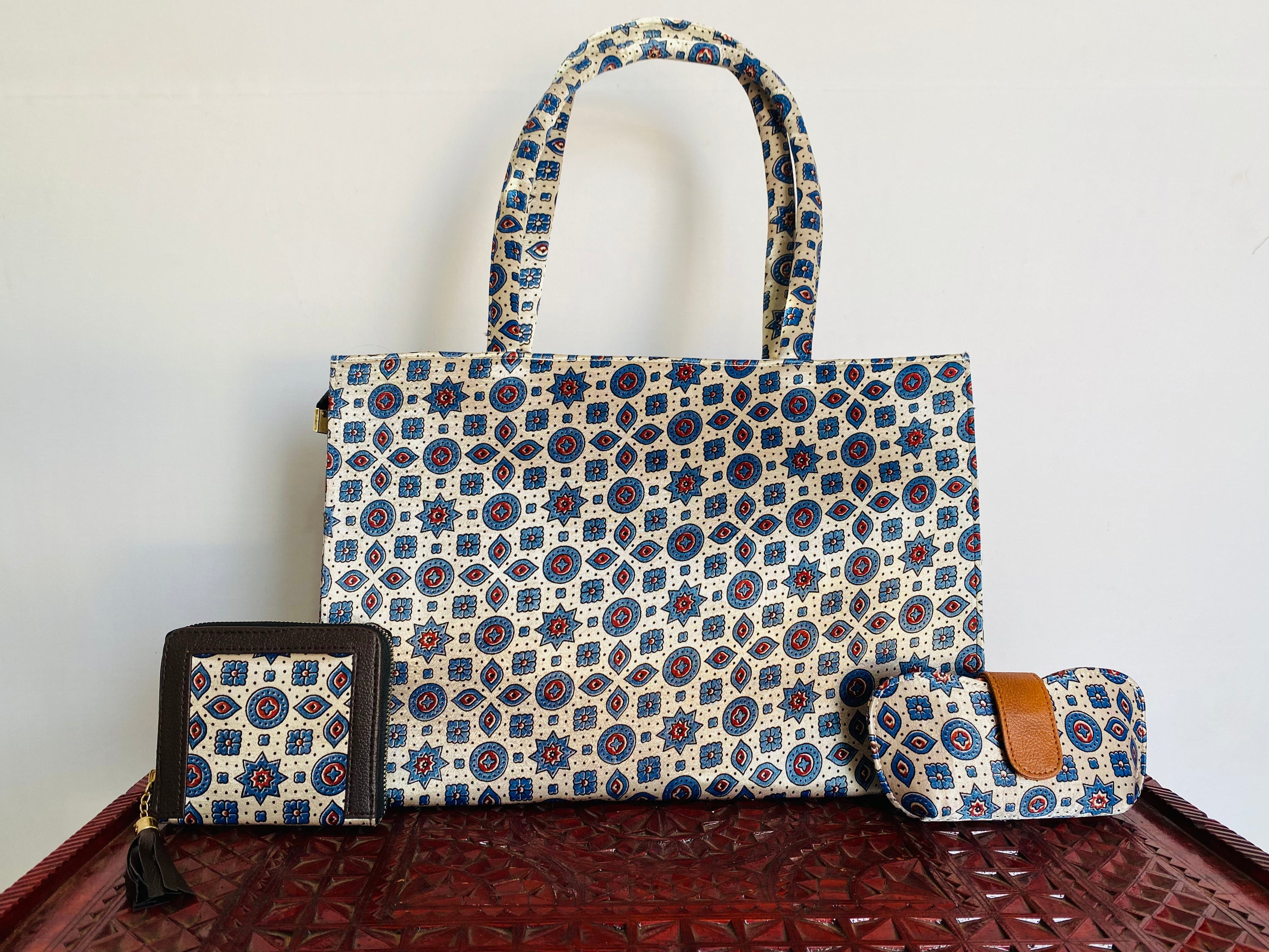 Ajarakh Tote 3 Piece Combo