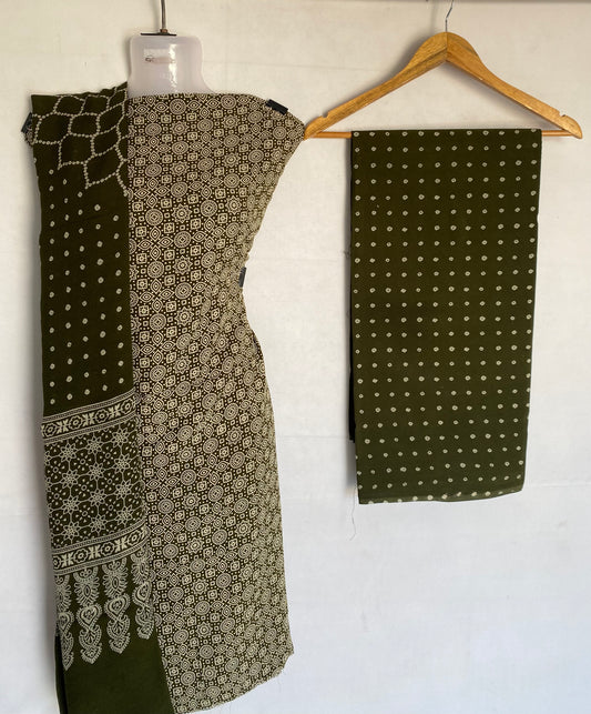 Ajarakh/Patola/Laheriya Rayon Suit Material