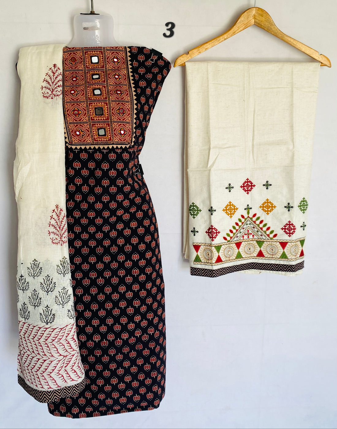 Vegetable Blockprint Kutchhi Cotton Suit Material