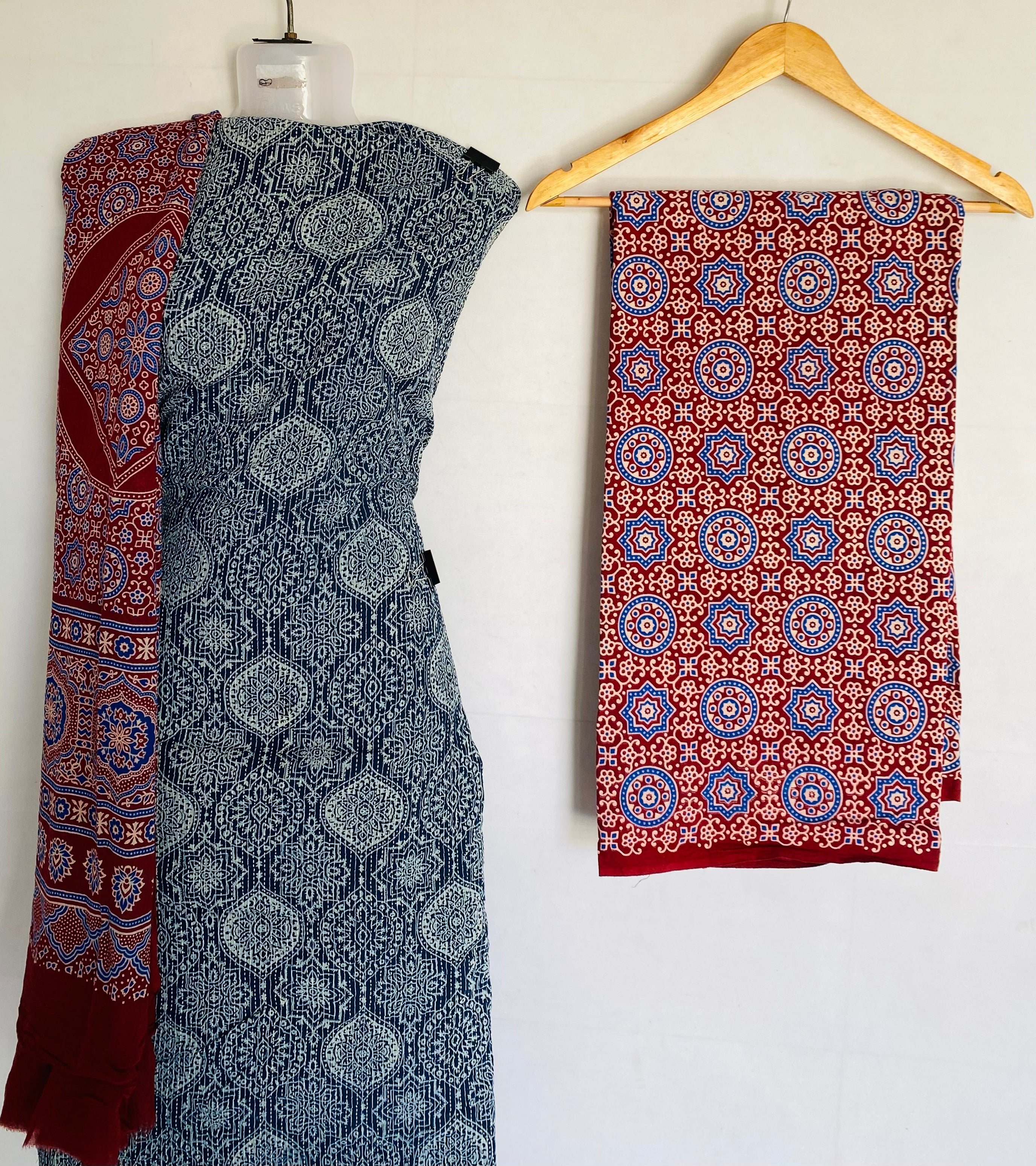 Ajarakh Kantha Cotton Suit Material
