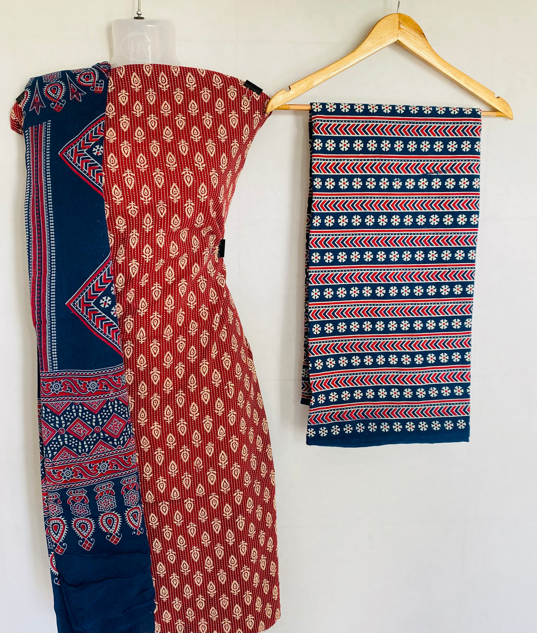 Ajarakh Kantha Cotton Suit Material