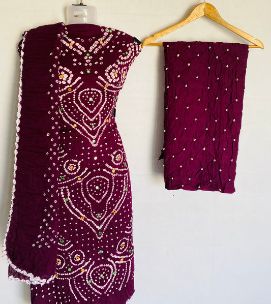 Aabhla Bandhani Suit Material