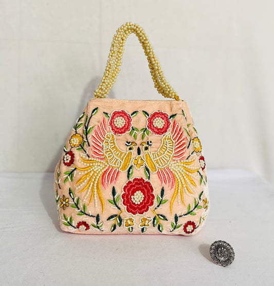 Velvet Bead Potli Bag