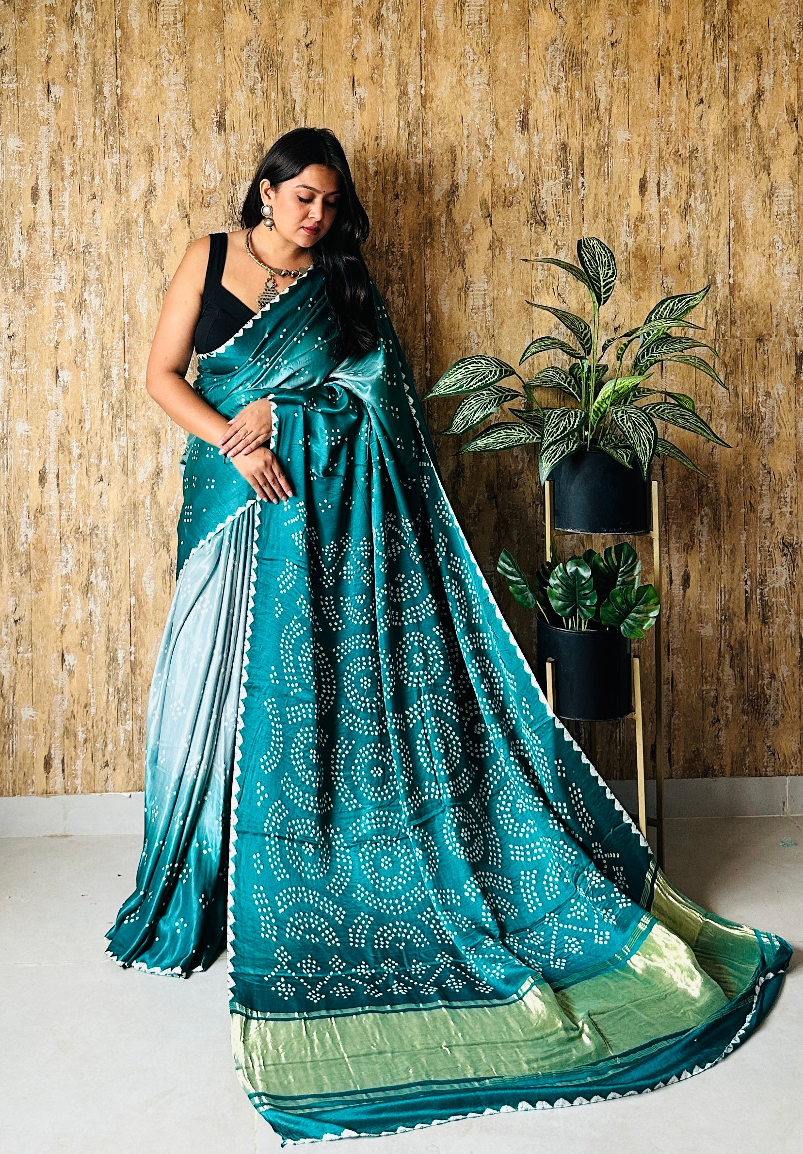 Premium Rai Bandhej Gaji Silk Saree