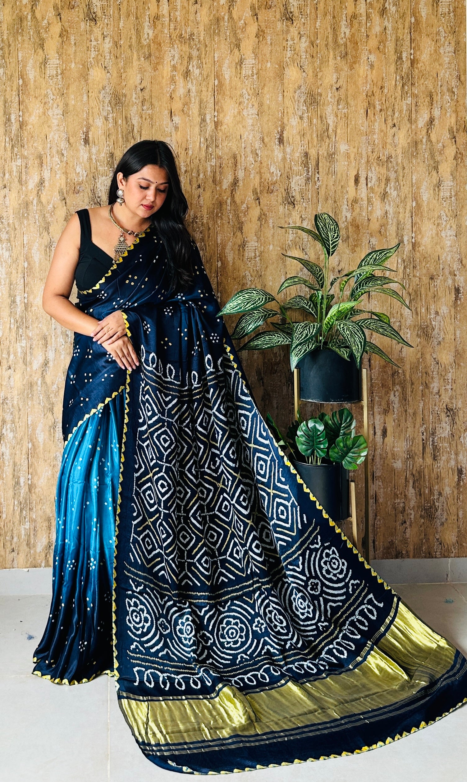 Premium Rai Bandhej Gaji Silk Saree