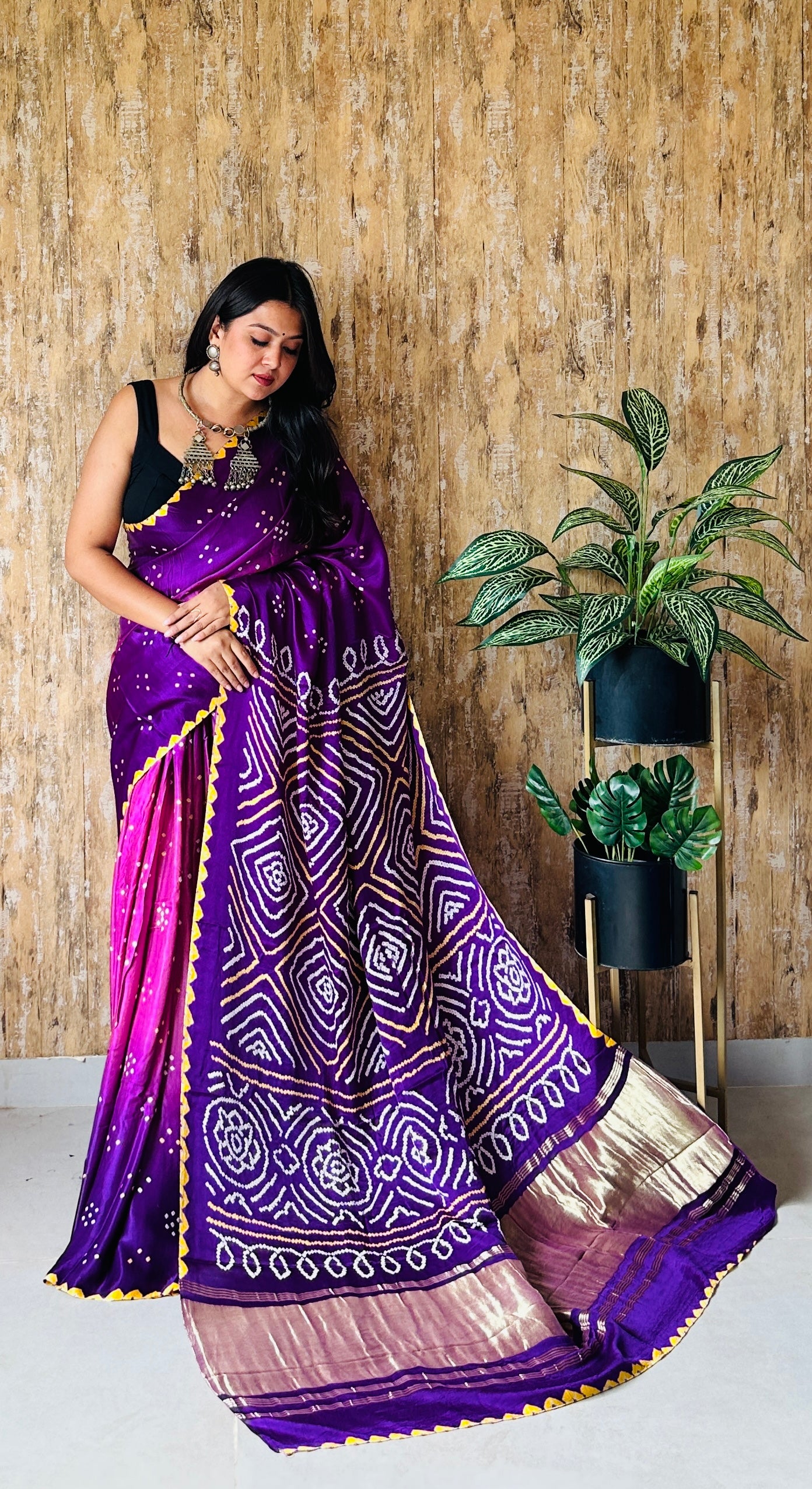 Premium Rai Bandhej Gaji Silk Saree