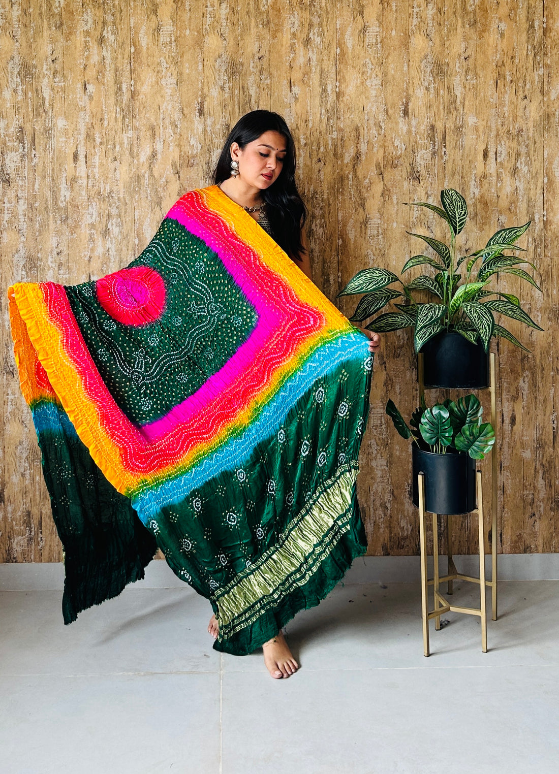 Bandhej Multy Gaji Silk Dupatta