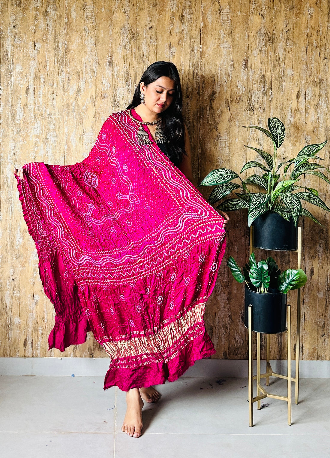 Bandhej Chandrokhani Gaji Dupatta