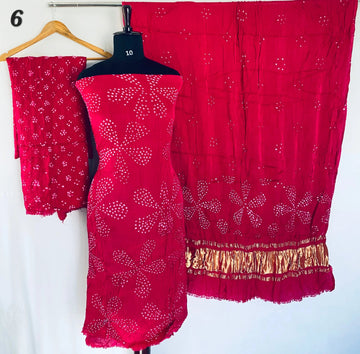 Bandhani Rai Bandhej Modal Silk Suit Material RAKHIYO