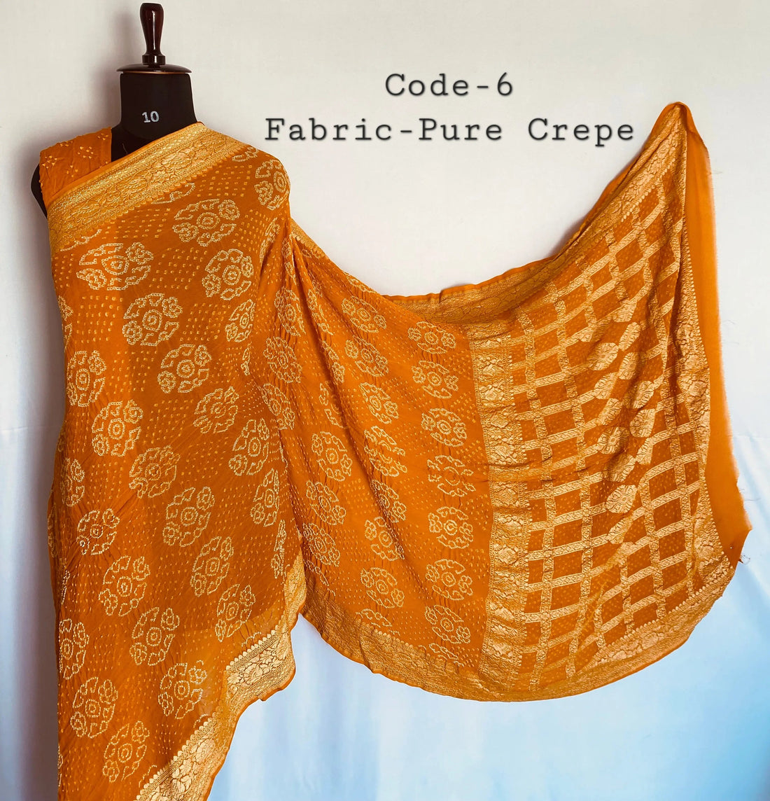 Premium Pure Crepe Bandhej Saree RAKHIYO