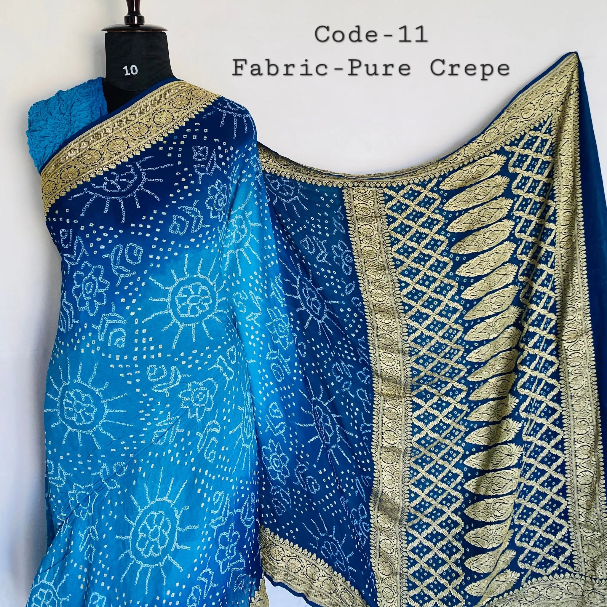 Premium Pure Crepe Bandhej Saree RAKHIYO