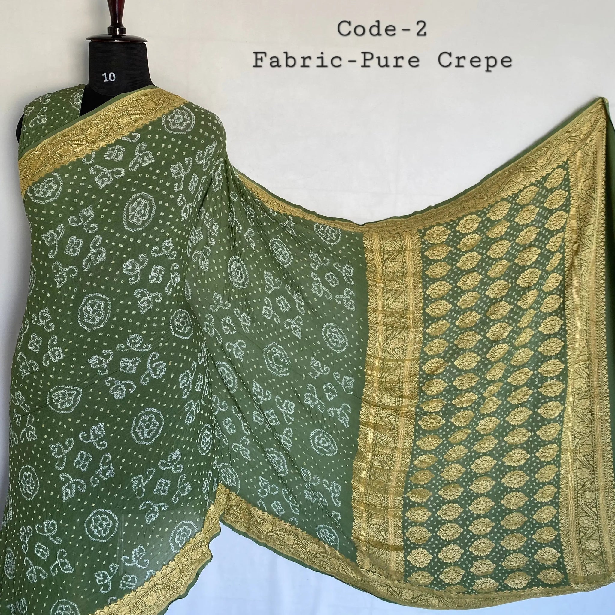 Premium Pure Crepe Bandhej Saree RAKHIYO