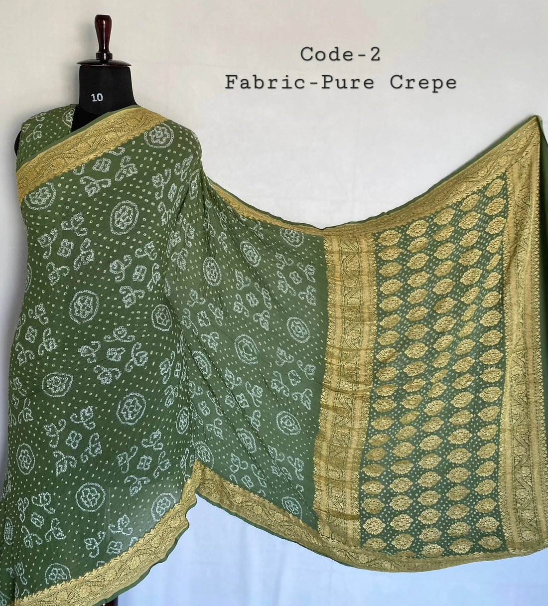 Premium Pure Crepe Bandhej Saree RAKHIYO