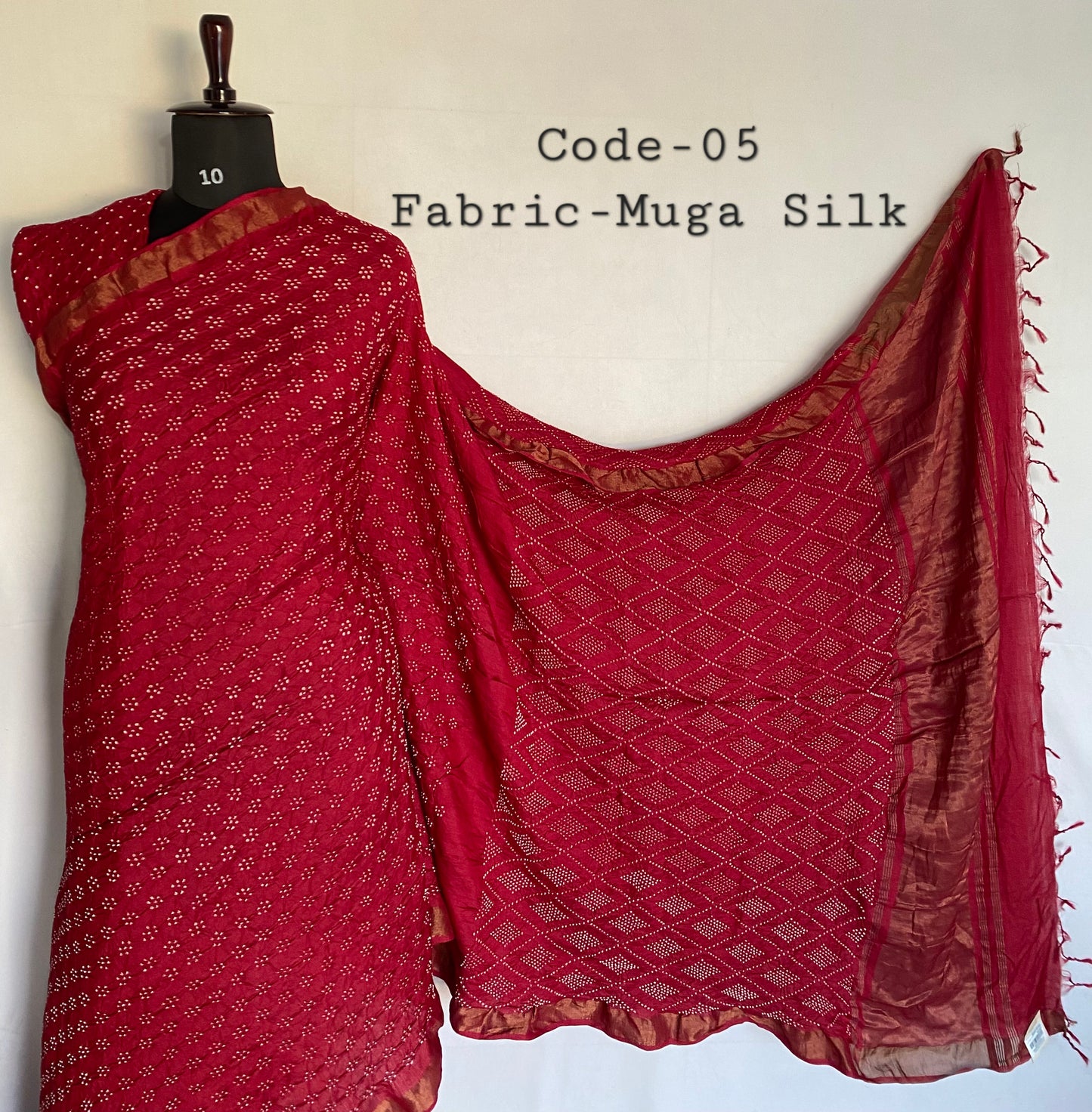 Premium Rai Bandhej Muga Silk Saree