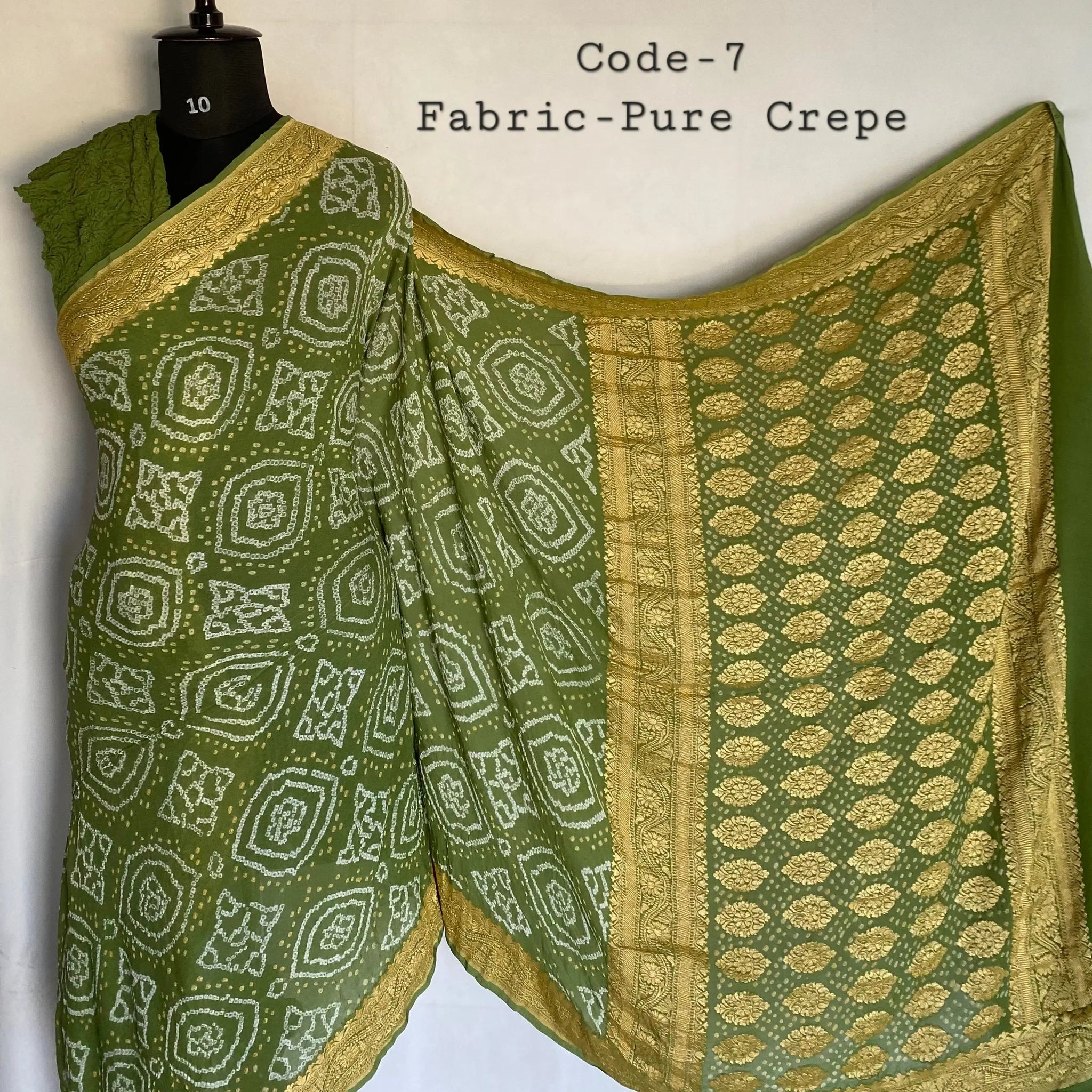 Premium Pure Crepe Bandhej Saree RAKHIYO