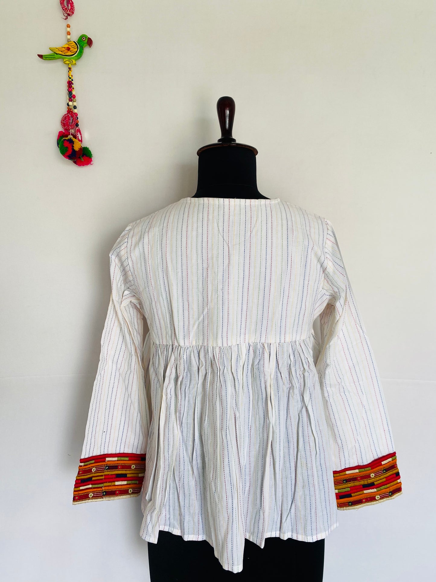 White Kantha Embroidered Jacket