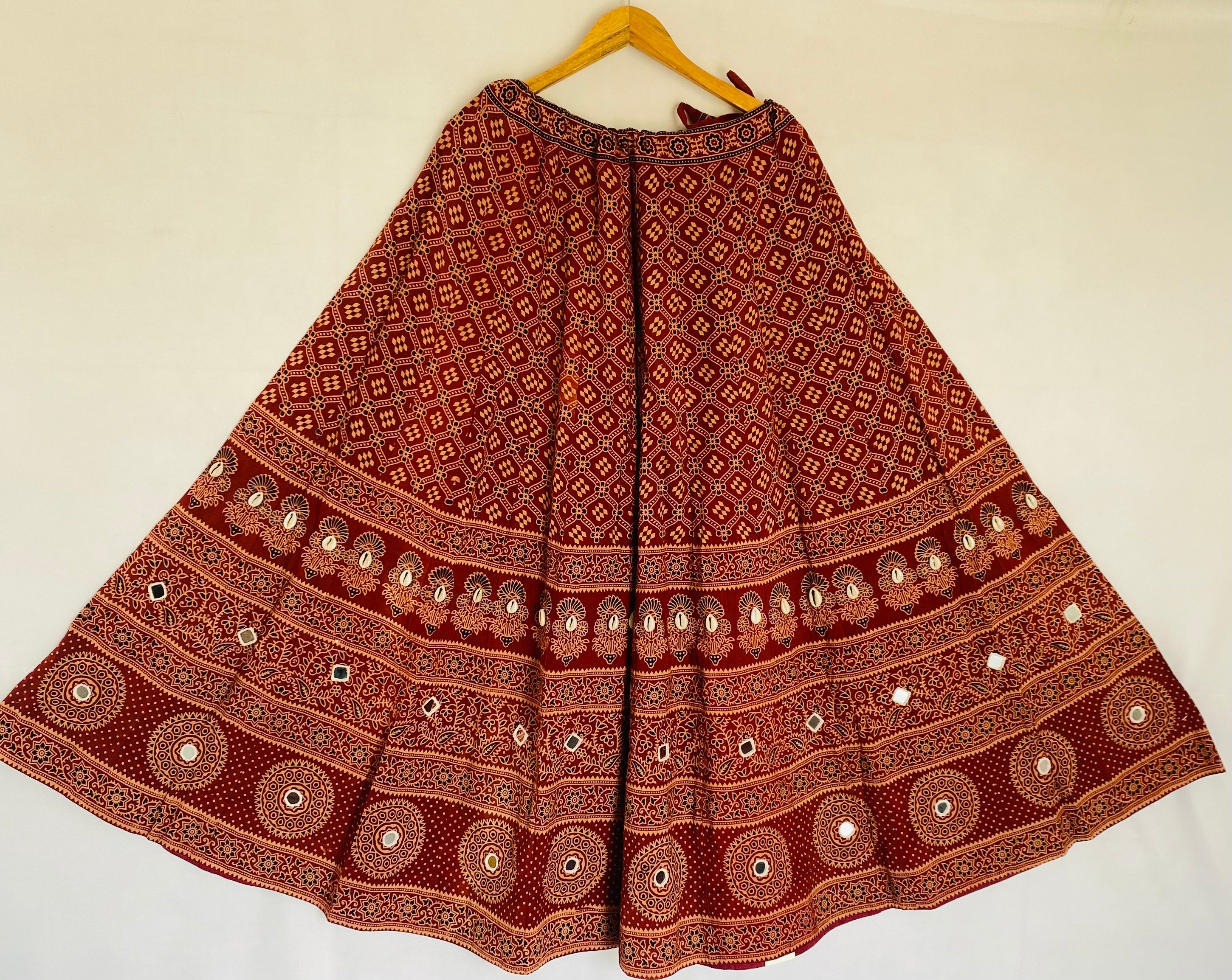 Cotton Ajarakh Kodi Skirt