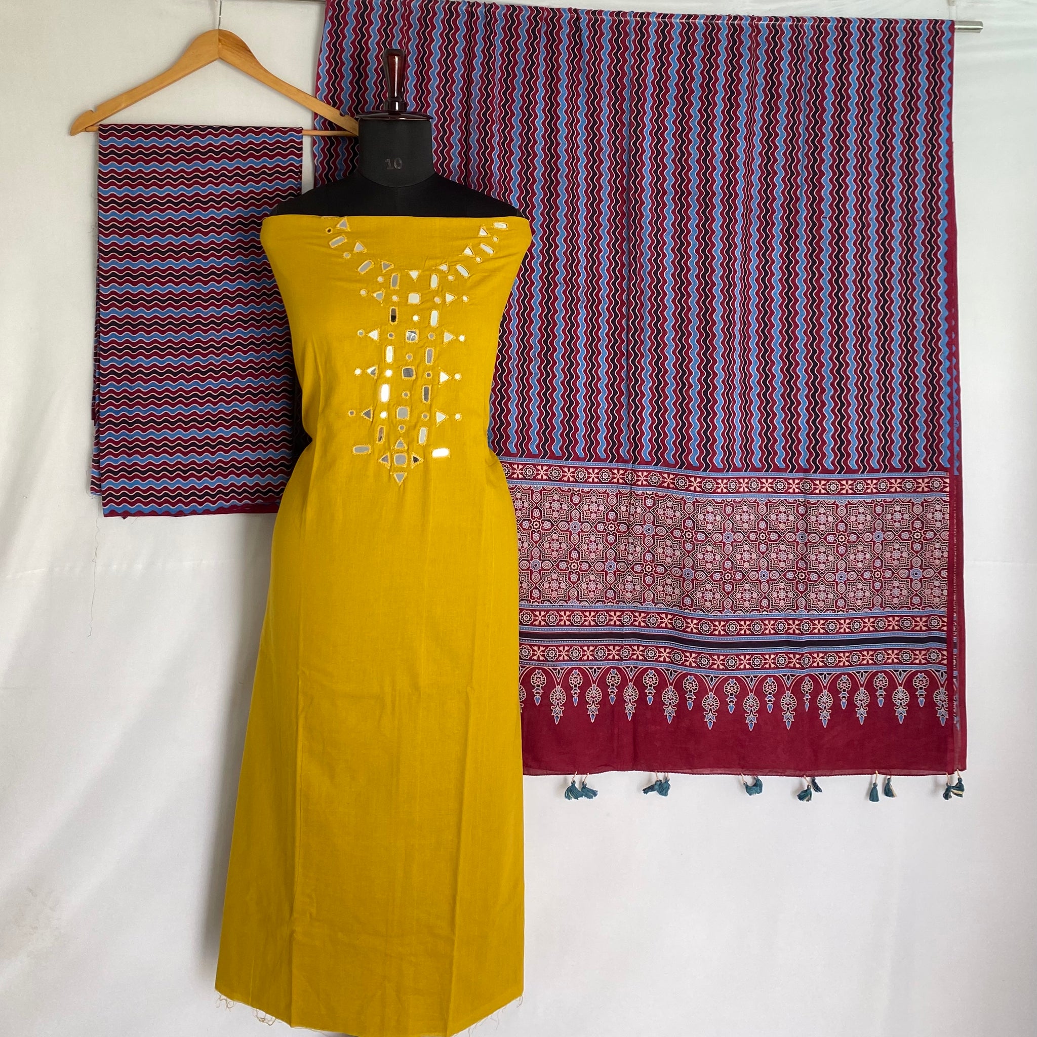 Ajarakh Mirror Cotton Suit Material