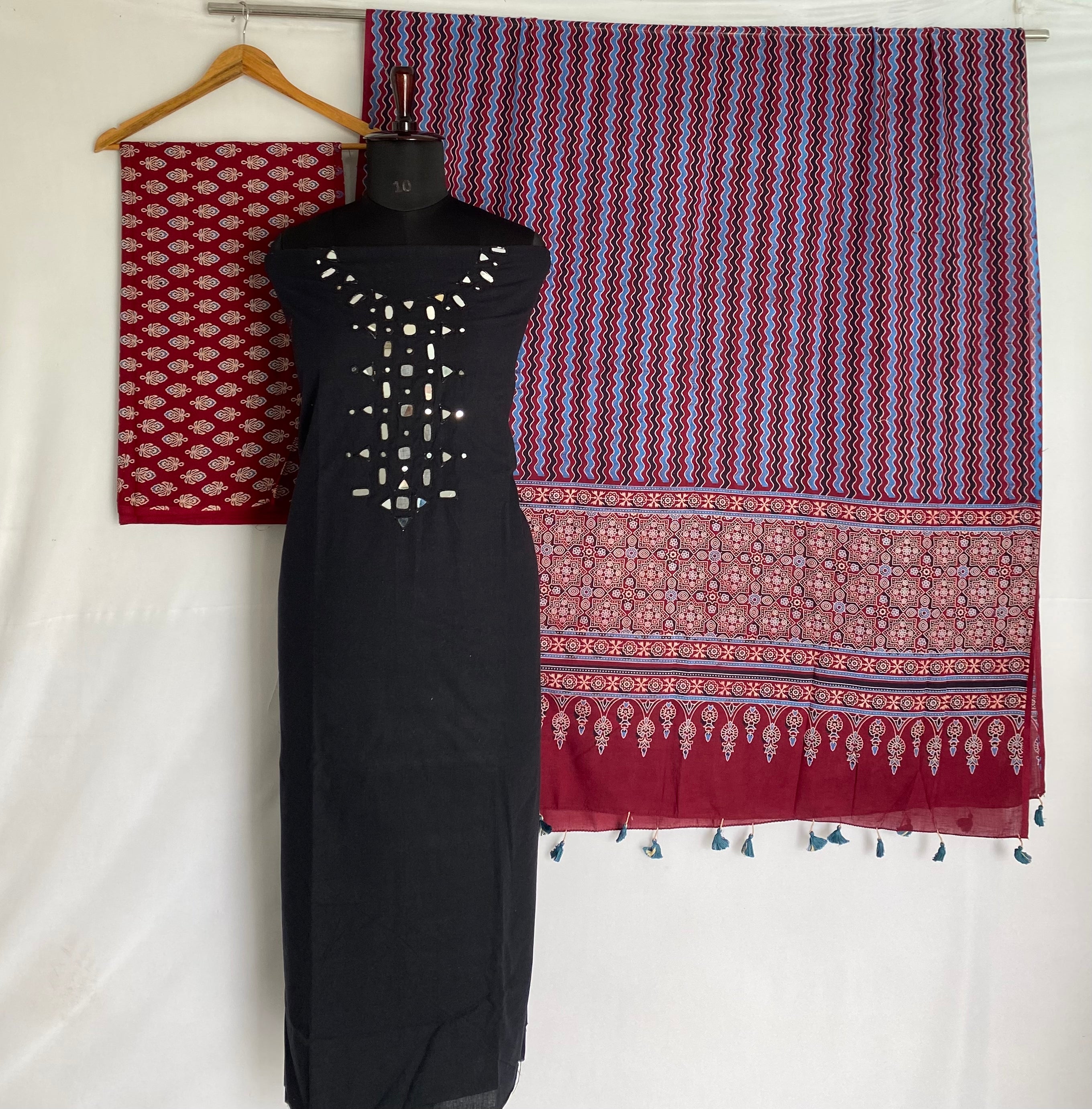 Ajarakh Mirror Cotton Suit Material
