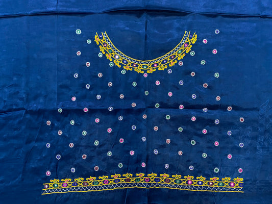 Kutch Embroidered Mashroo Silk Blouse Piece