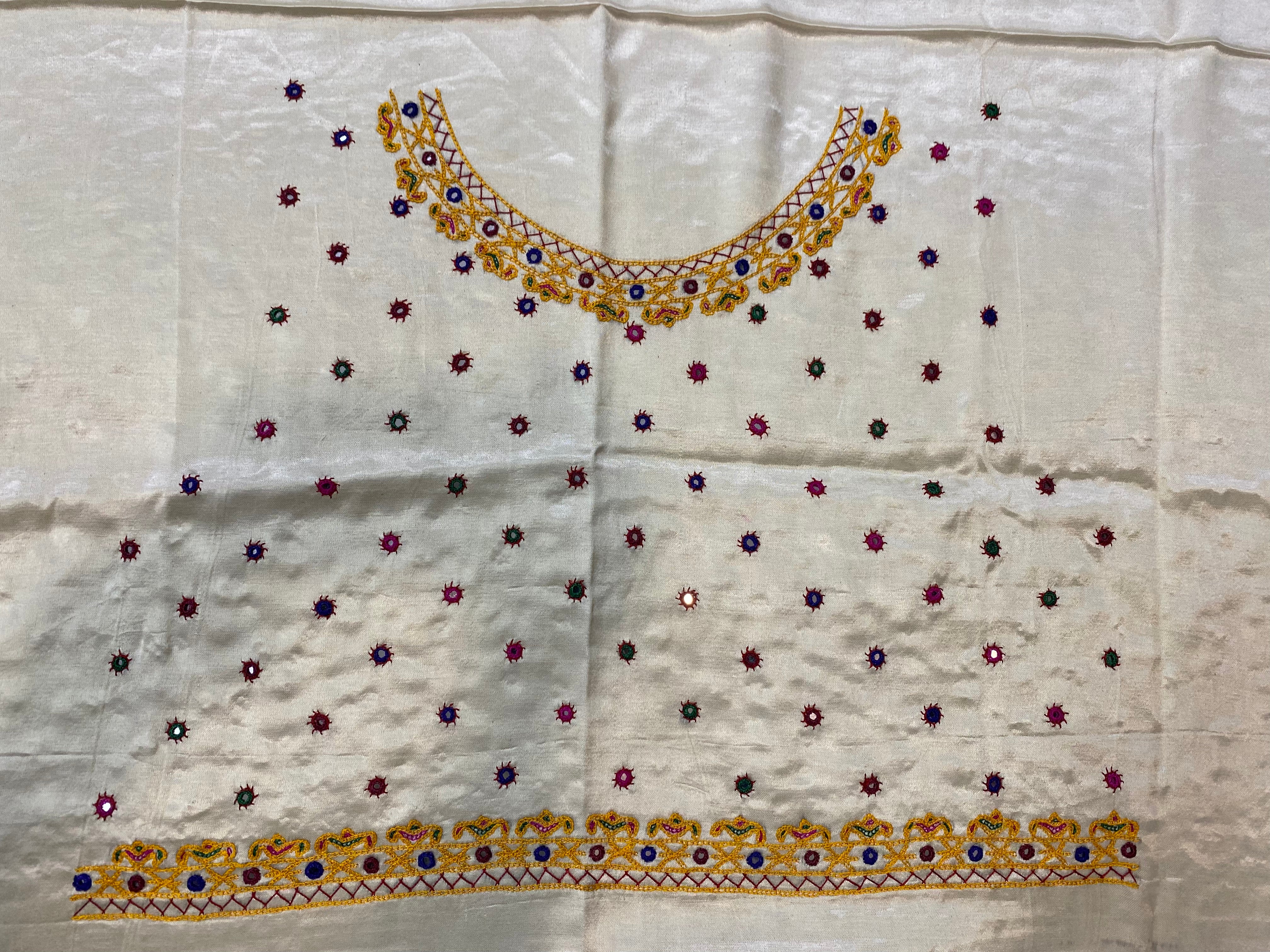 Kutch Embroidered Mashroo Silk Blouse Piece