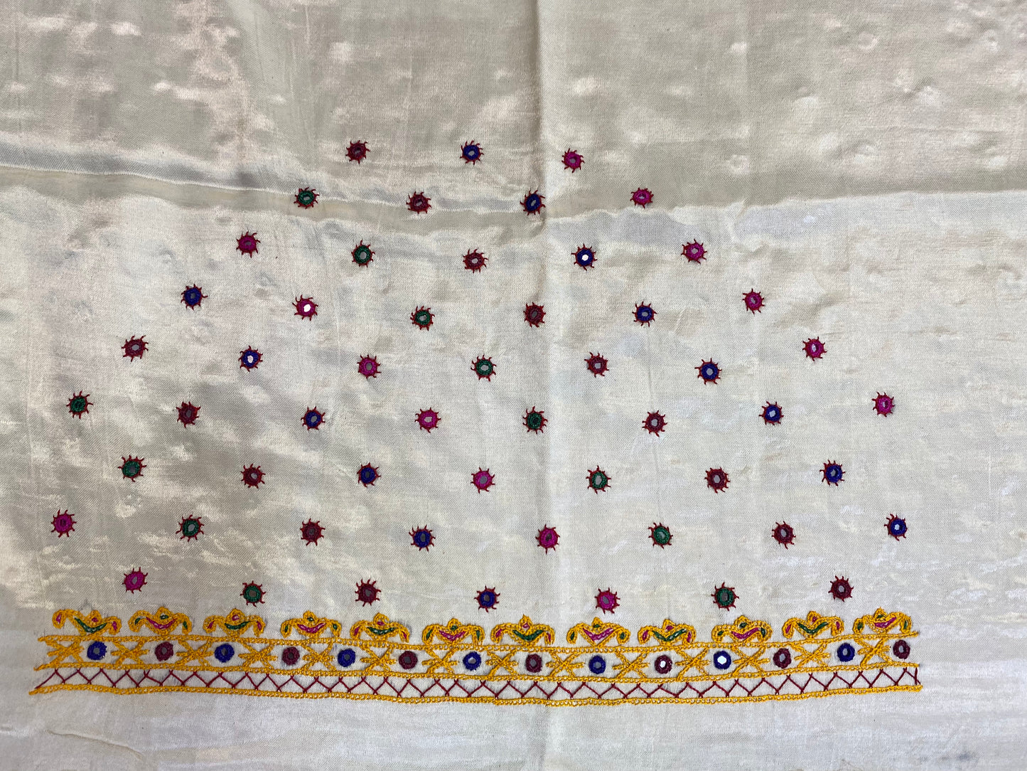 Kutch Embroidered Mashroo Silk Blouse Piece