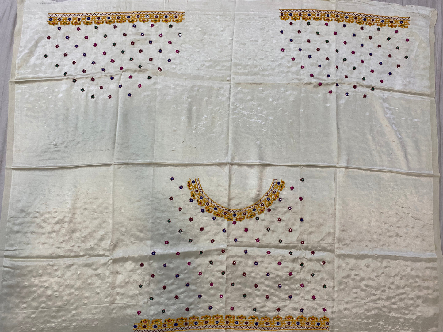 Kutch Embroidered Mashroo Silk Blouse Piece