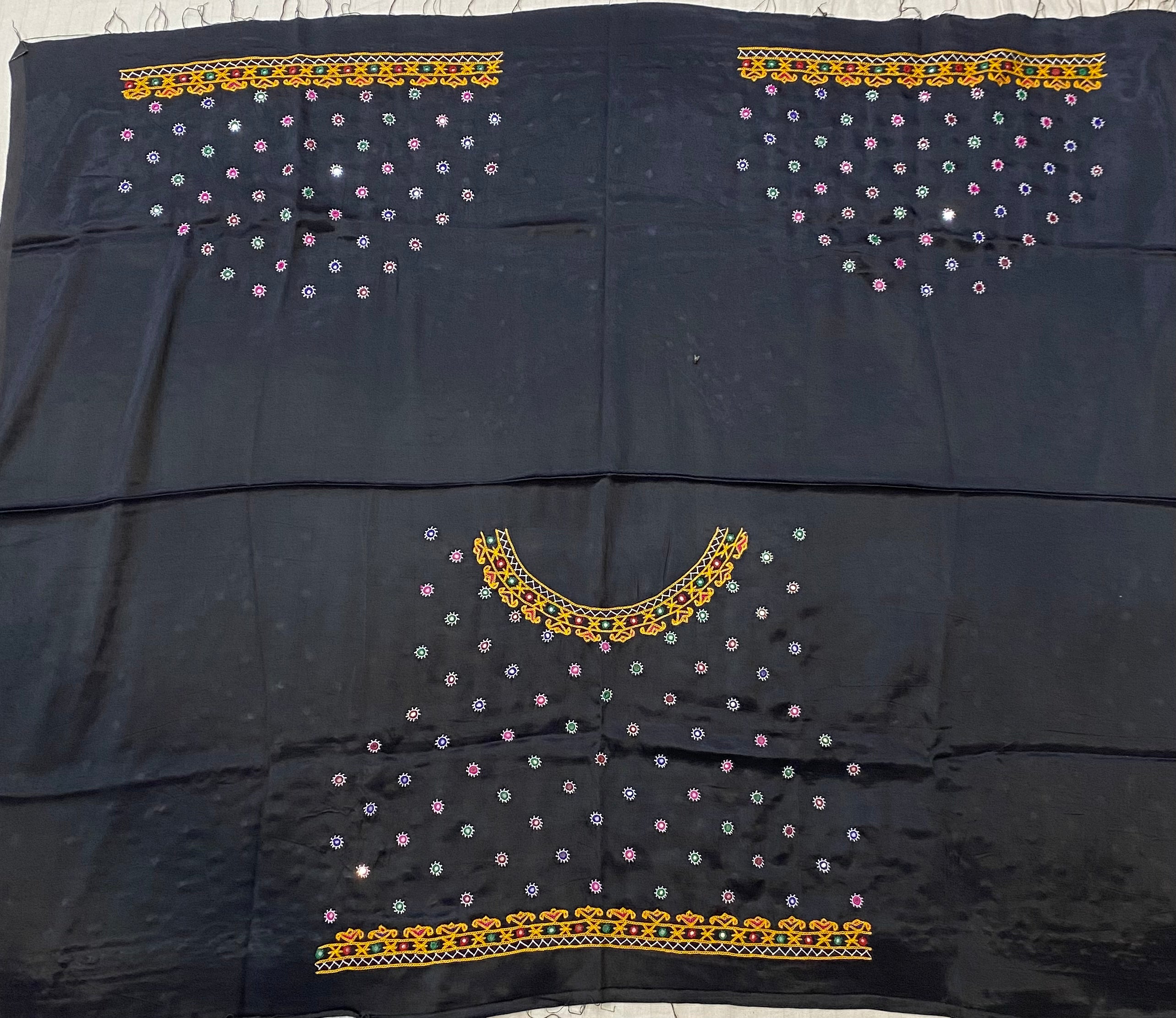 Kutch Embroidered Mashroo Silk Blouse Piece
