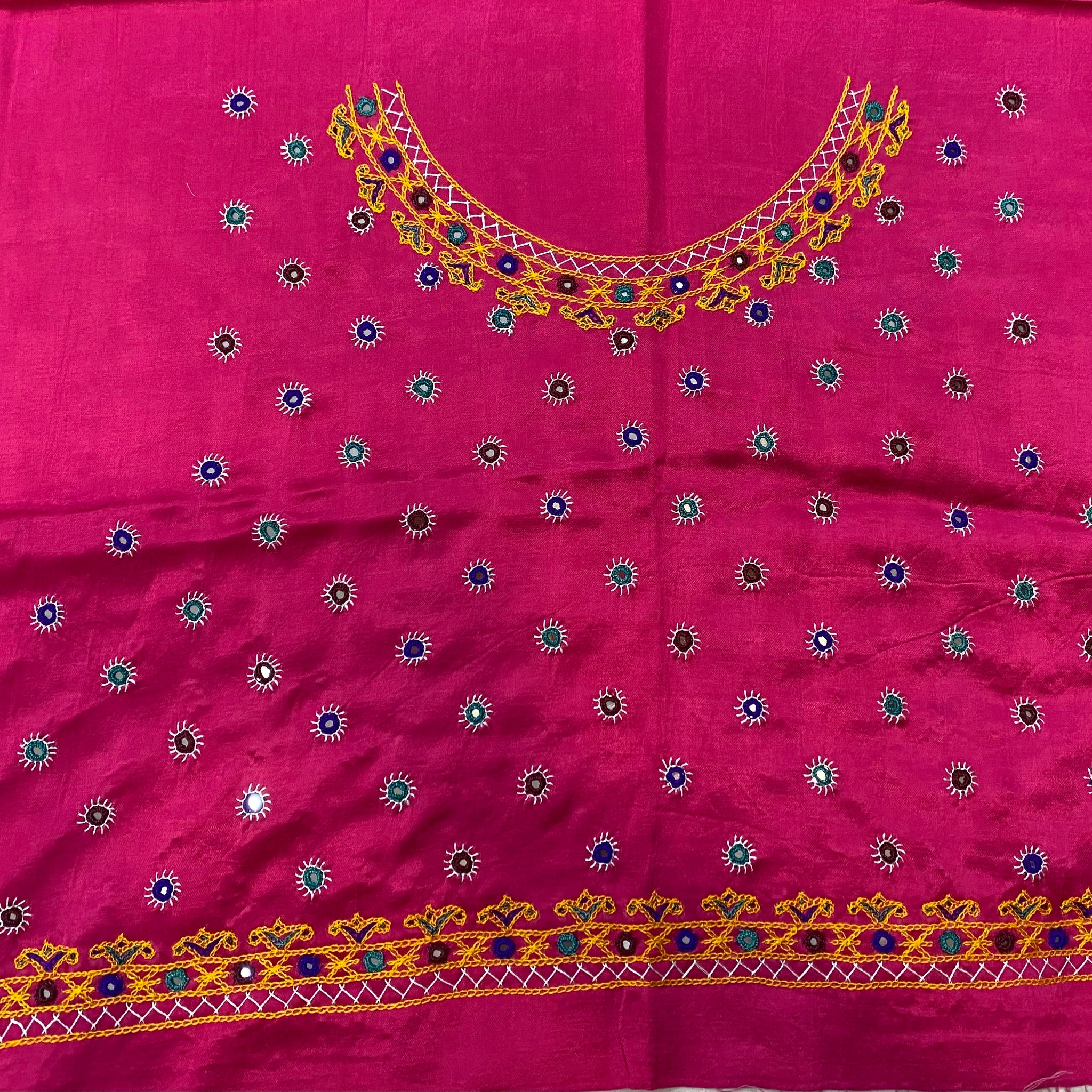 Kutch Embroidered Mashroo Silk Blouse Piece