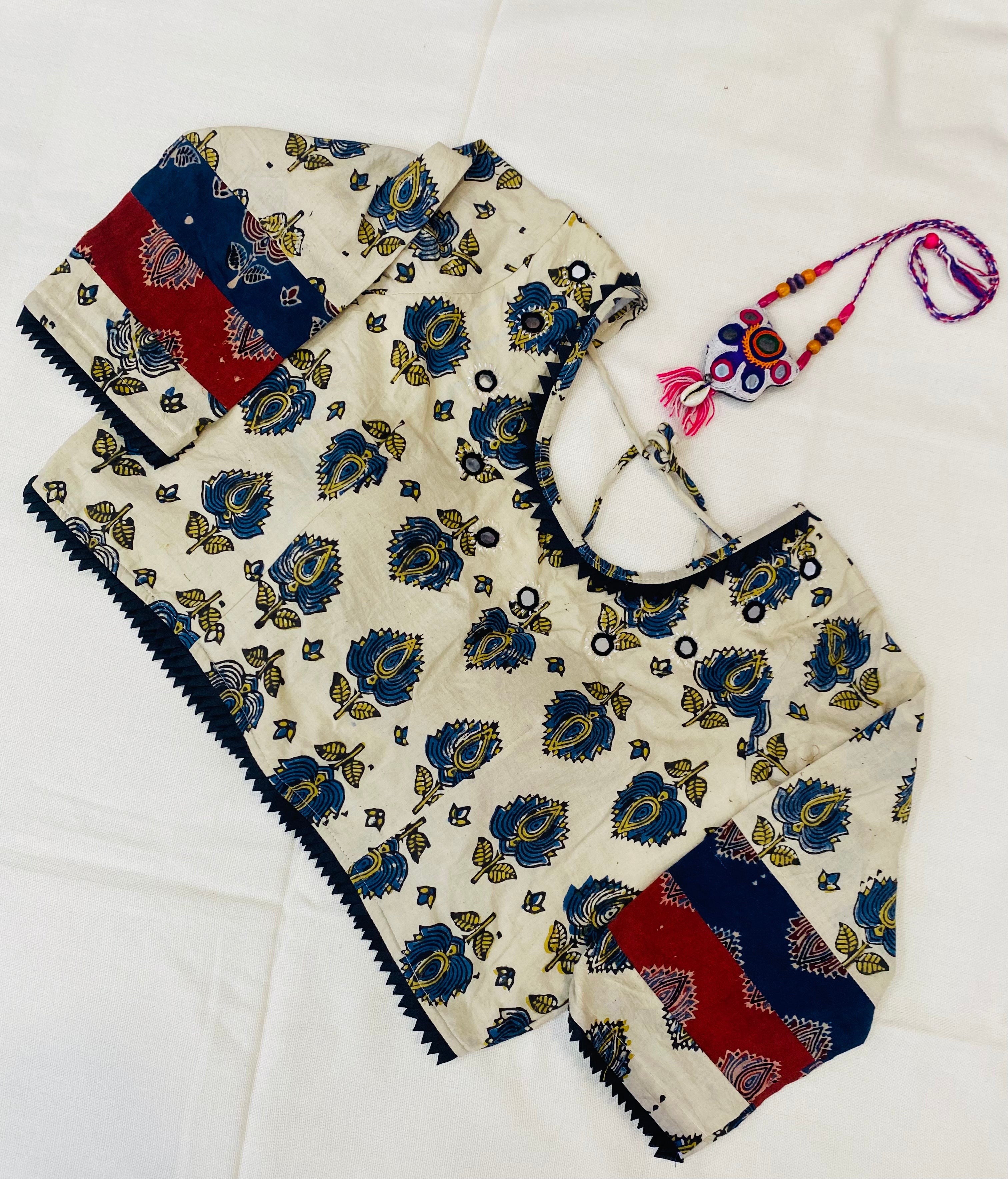 Ajrakh Cotton Mirror Blouse