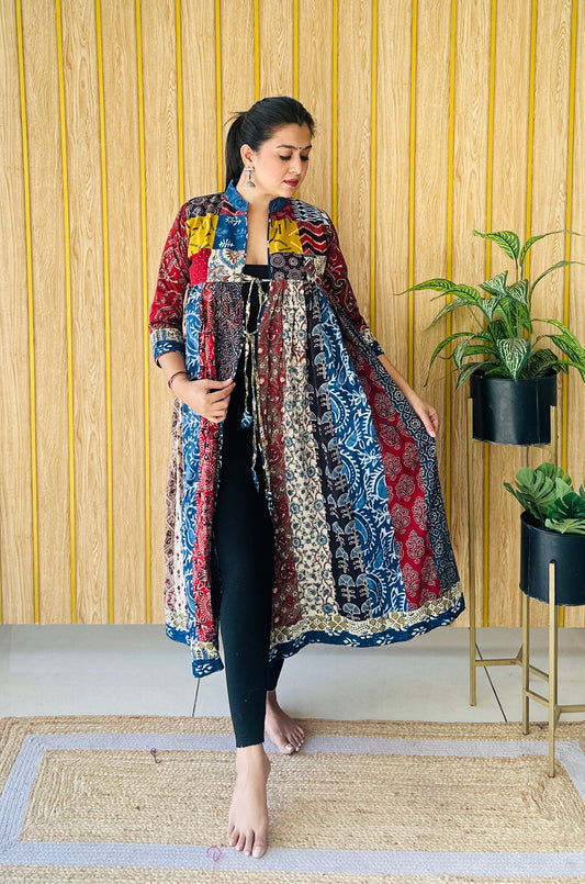 Ajarakh Patchwork Shrug