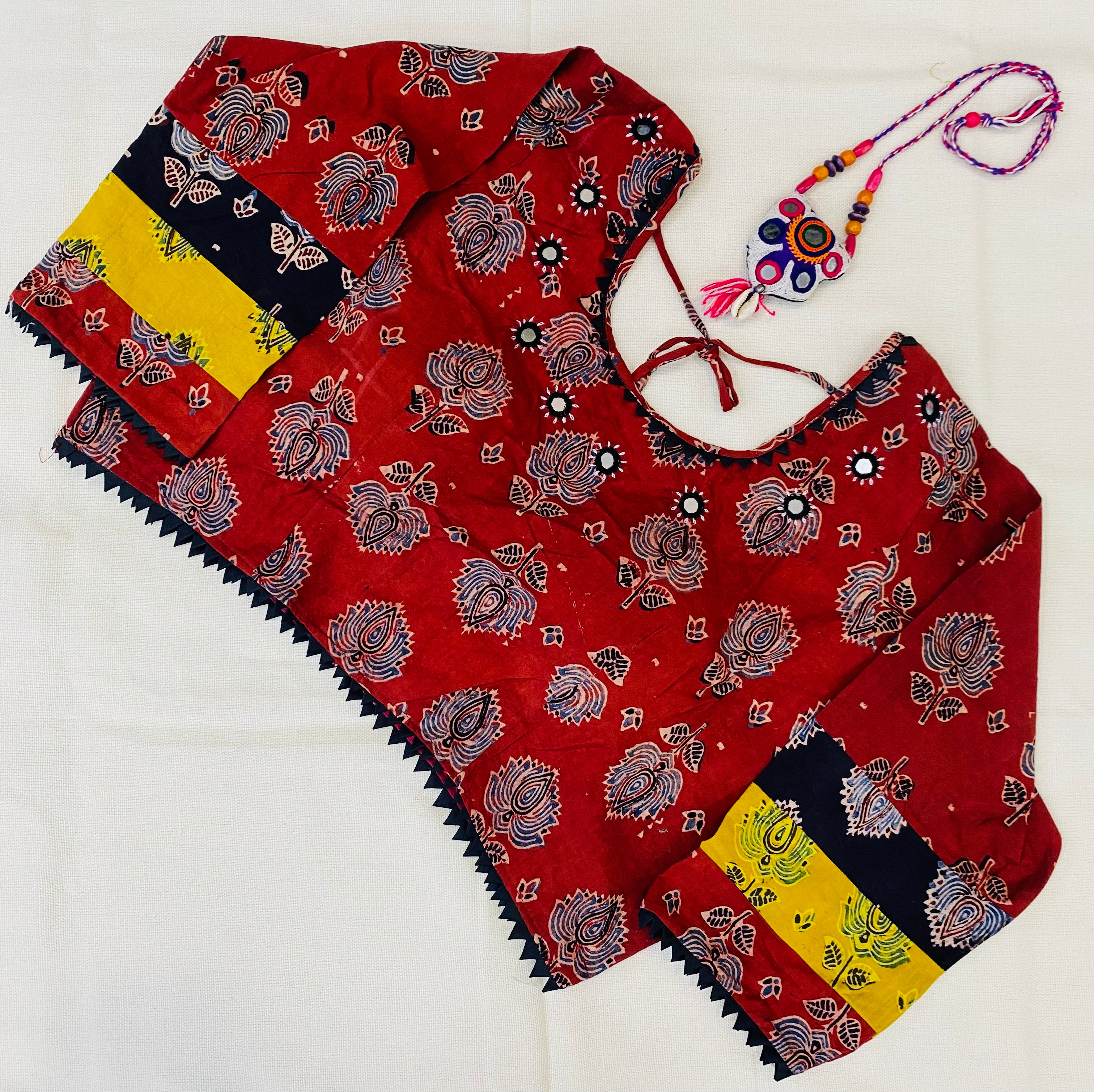 Ajrakh Cotton Mirror Blouse