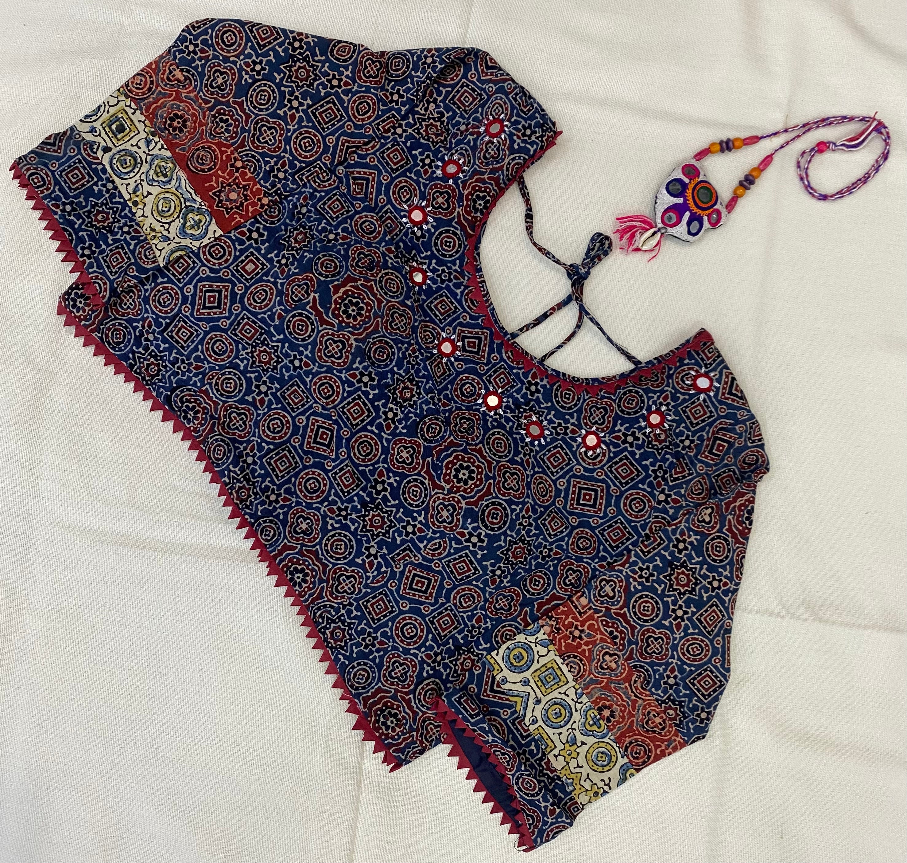 Ajrakh Cotton Mirror Blouse