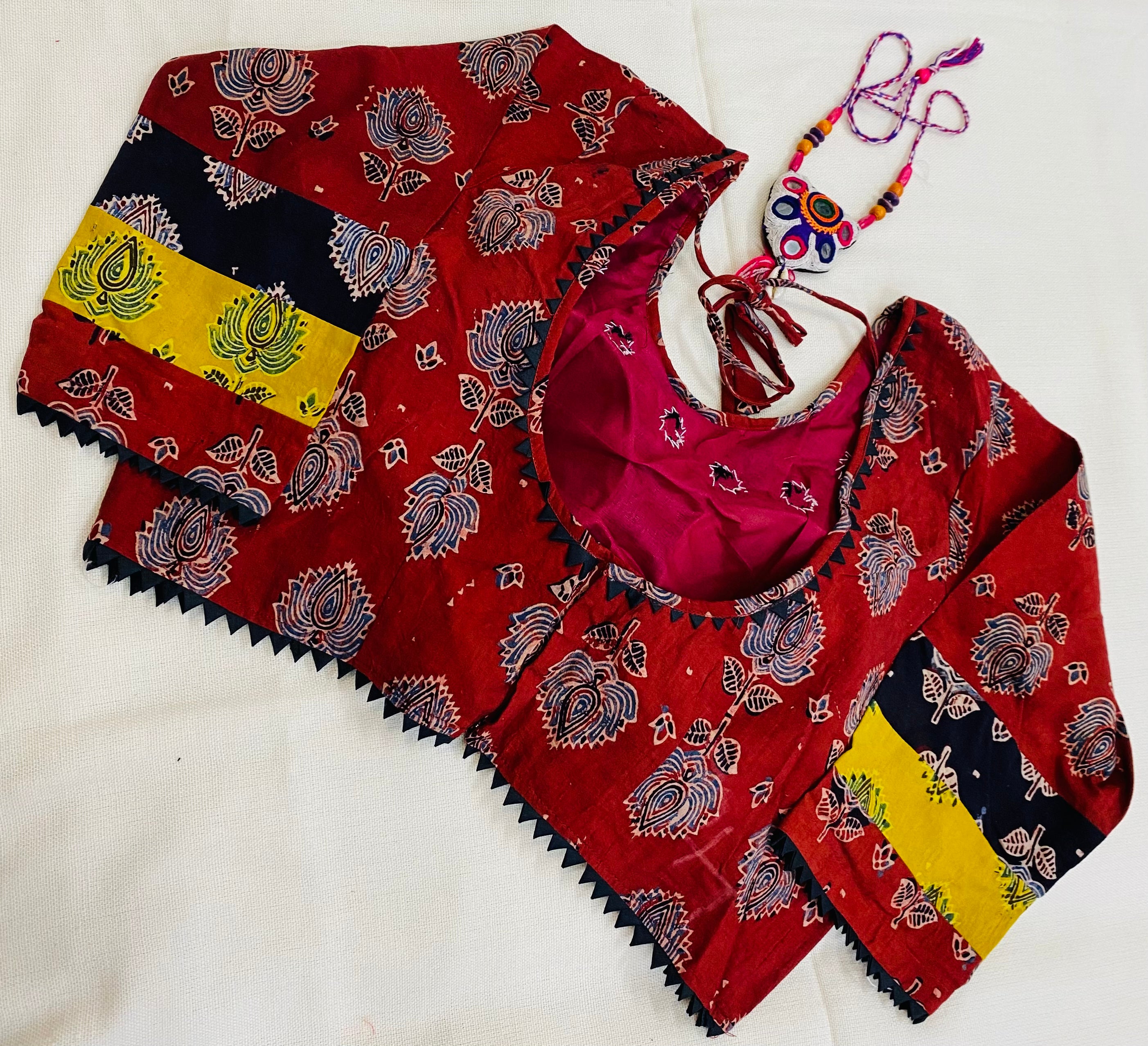 Ajrakh Cotton Mirror Blouse
