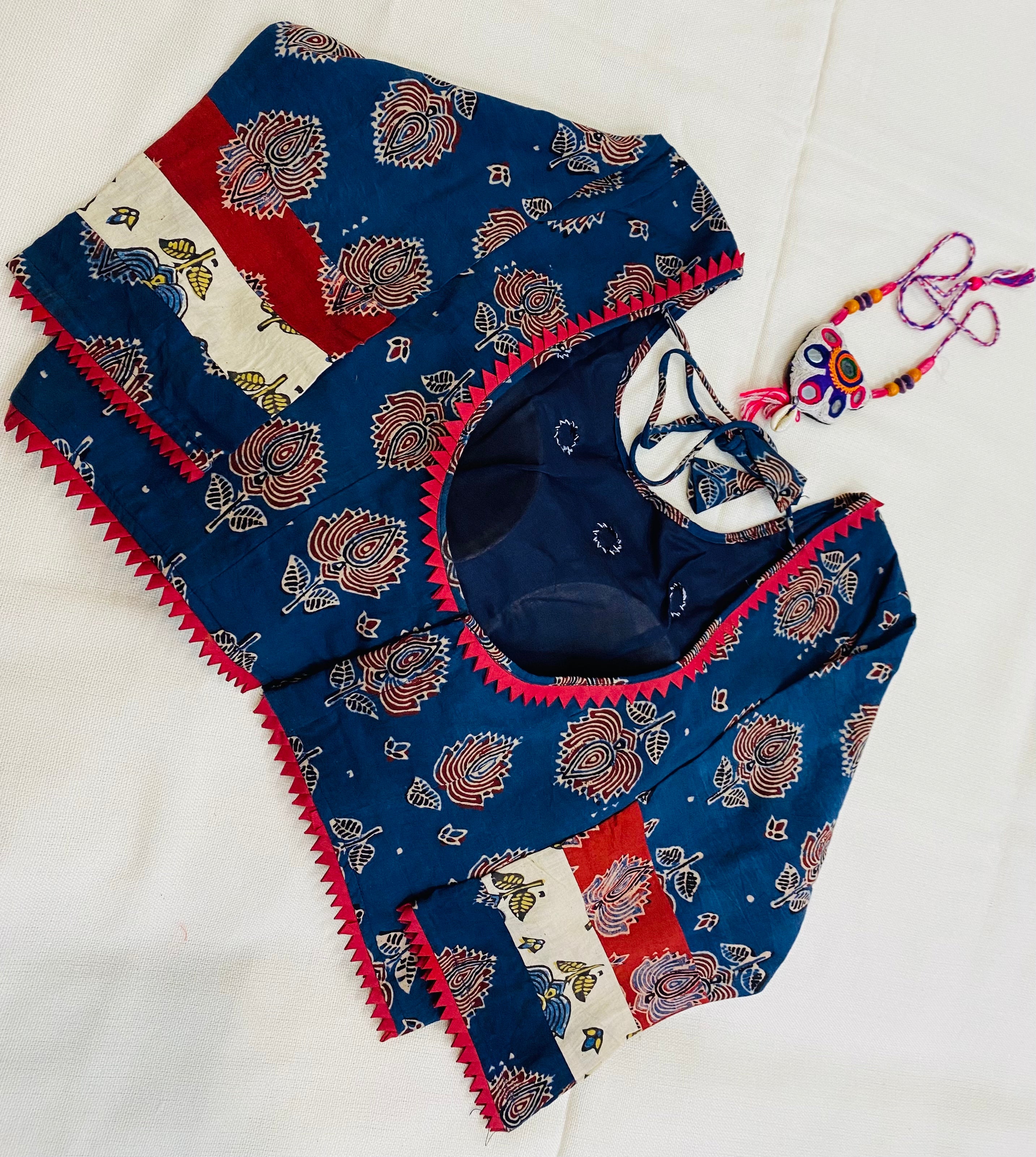 Ajrakh Cotton Mirror Blouse