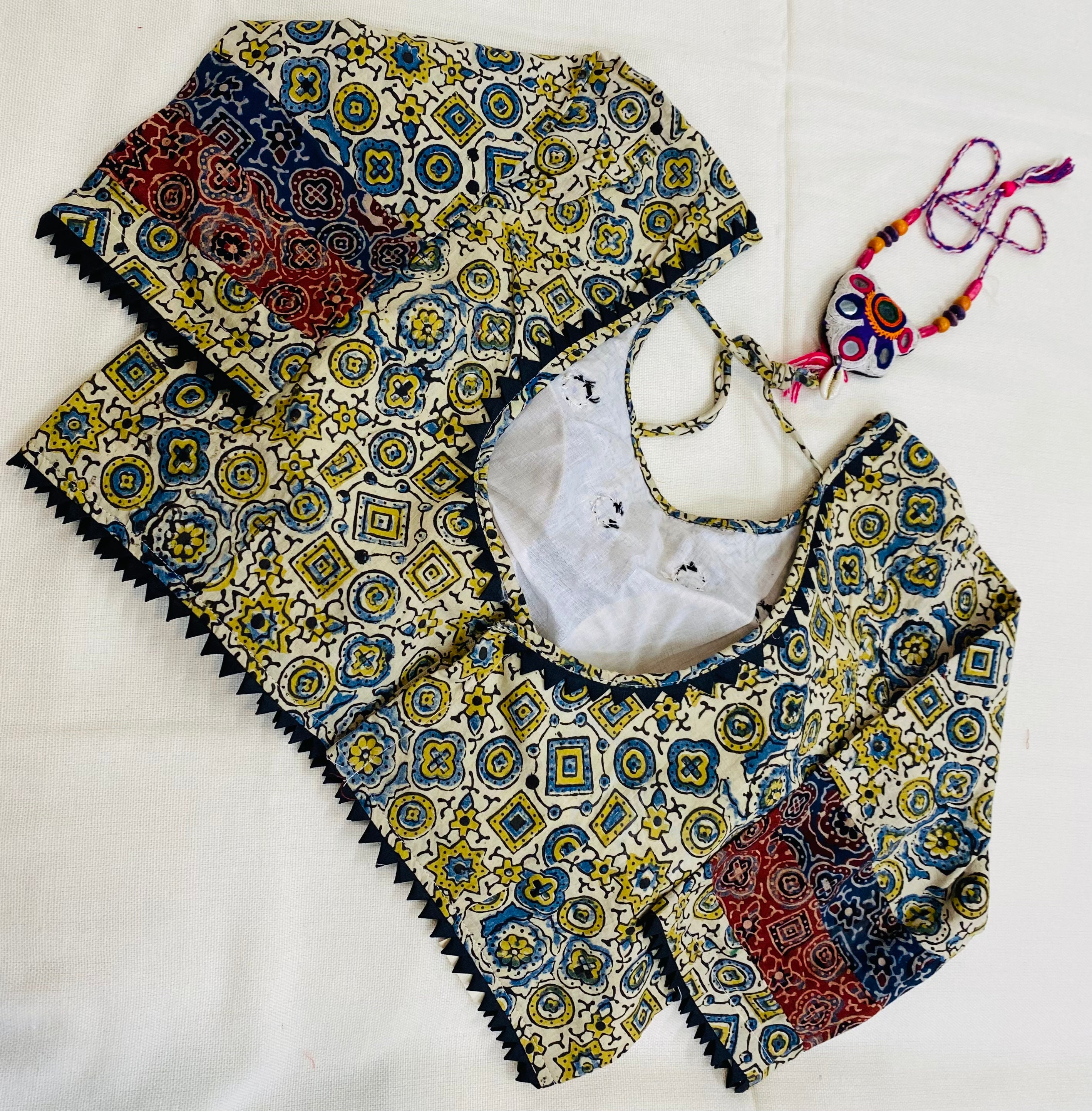 Ajrakh Cotton Mirror Blouse