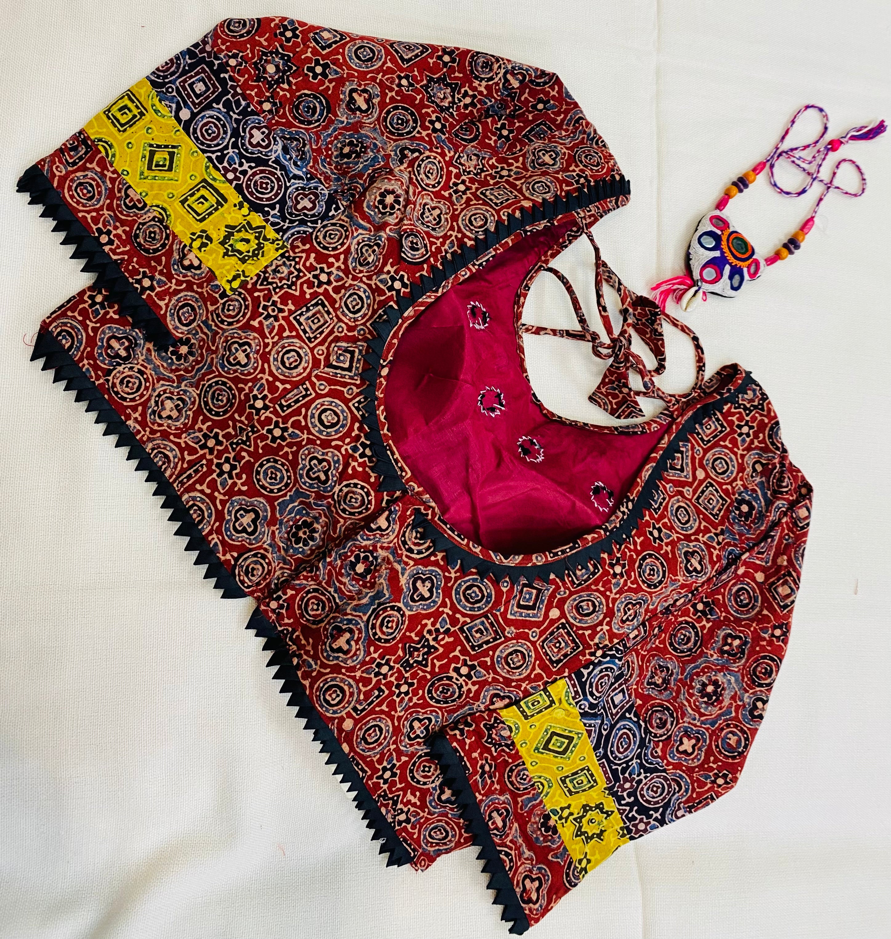 Ajrakh Cotton Mirror Blouse