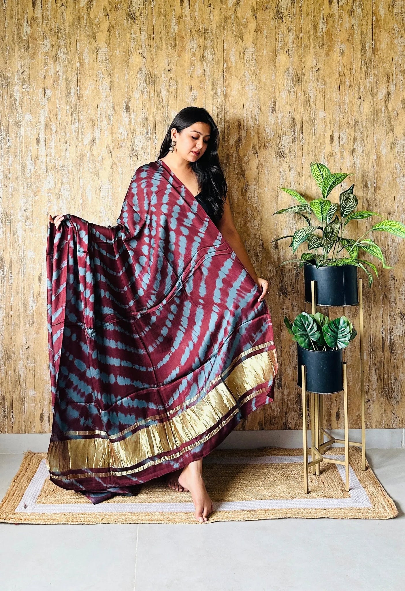 Maroon Sibori Modal Dupatta RAKHIYO