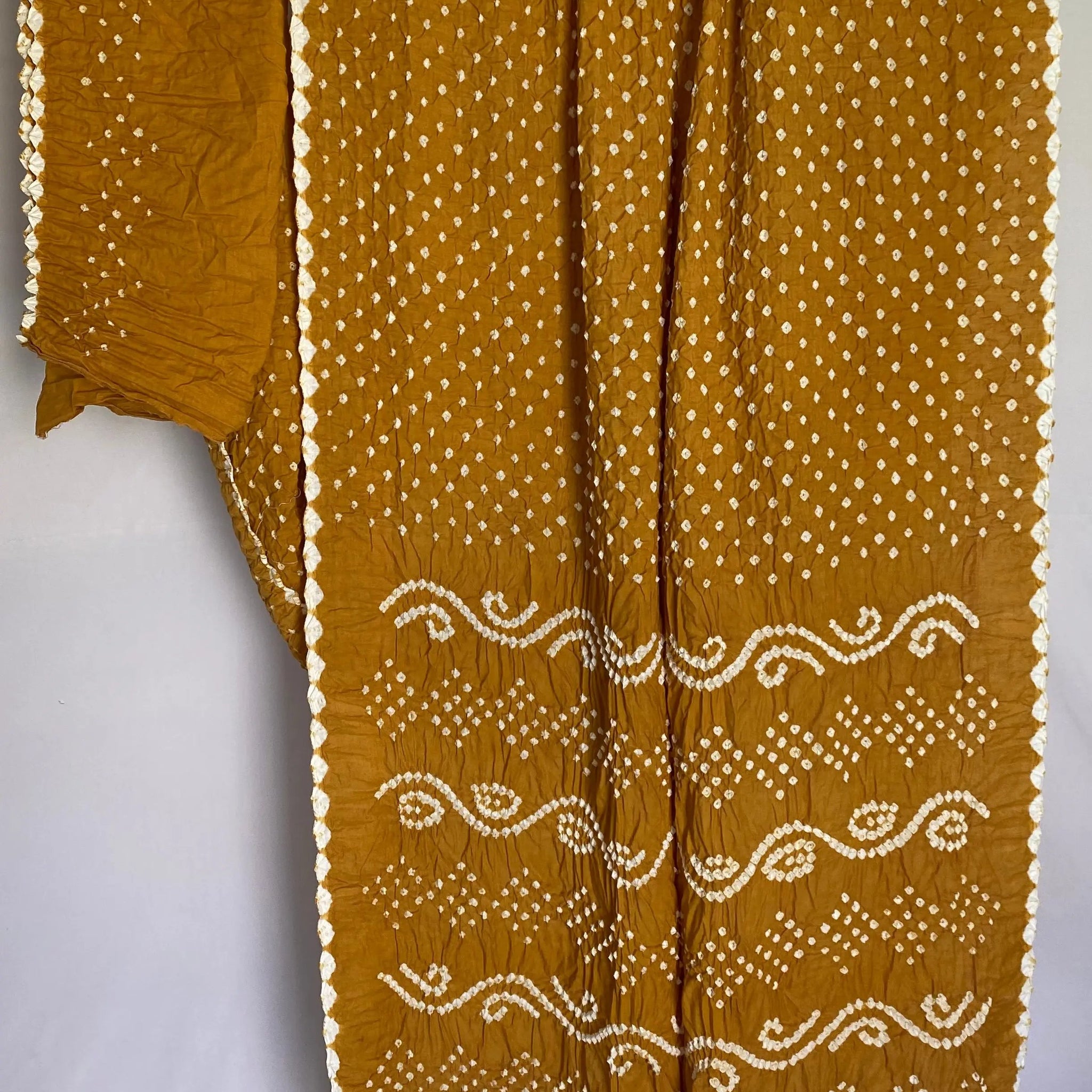 Mustard Cotton Bandhej Saree RAKHIYO