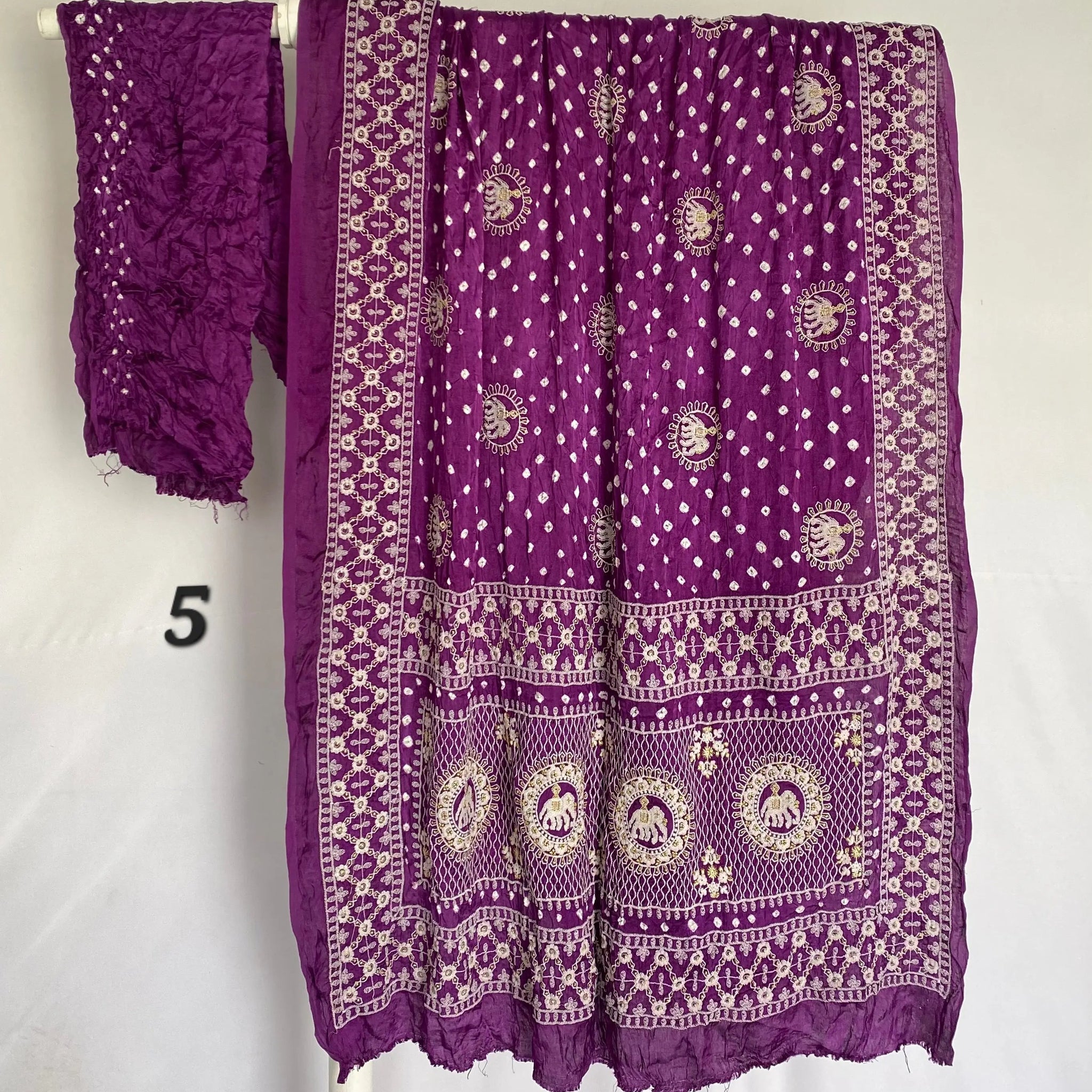 Lakhanavi+Bandhej Modal Silk Saree RAKHIYO