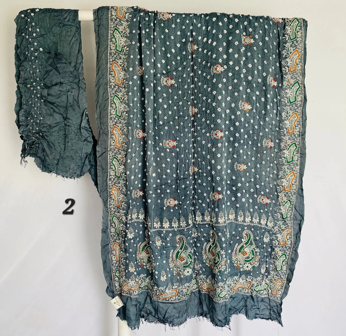 Lakhanavi+Bandhej Modal Silk Saree RAKHIYO